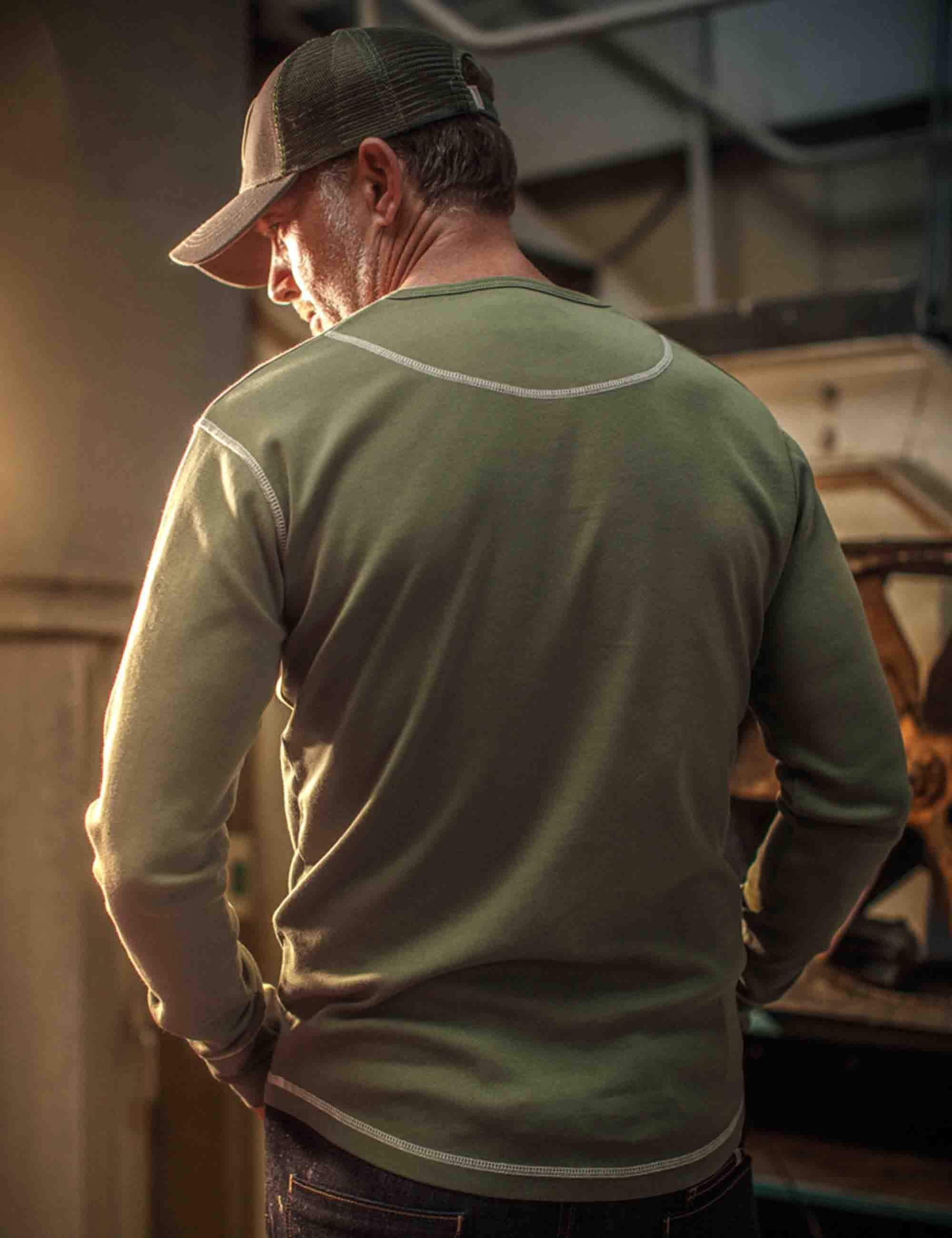 The New Elder Henley Shirt - Army Green - Image 3