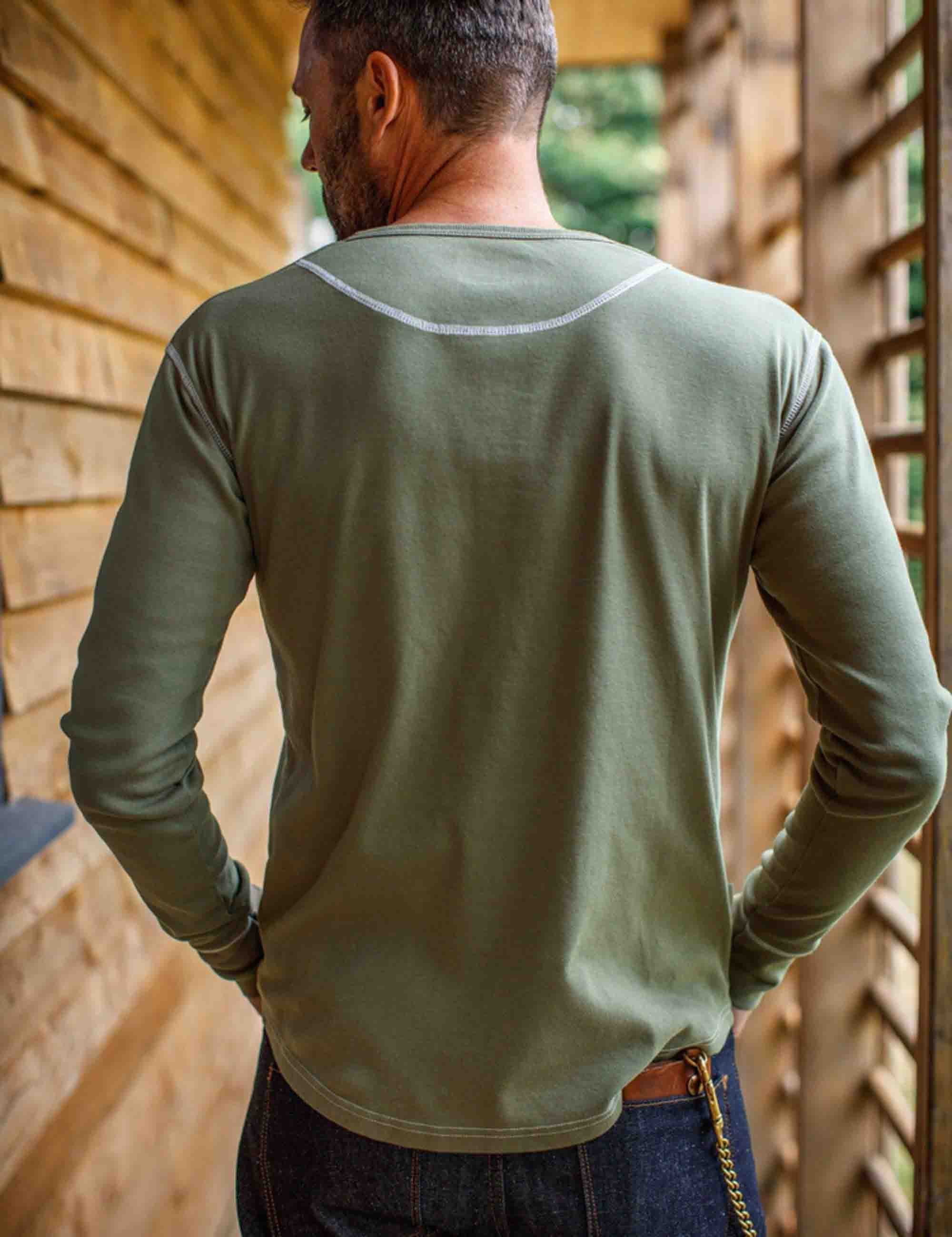 The New Elder Henley Shirt - Army Green - Image 5