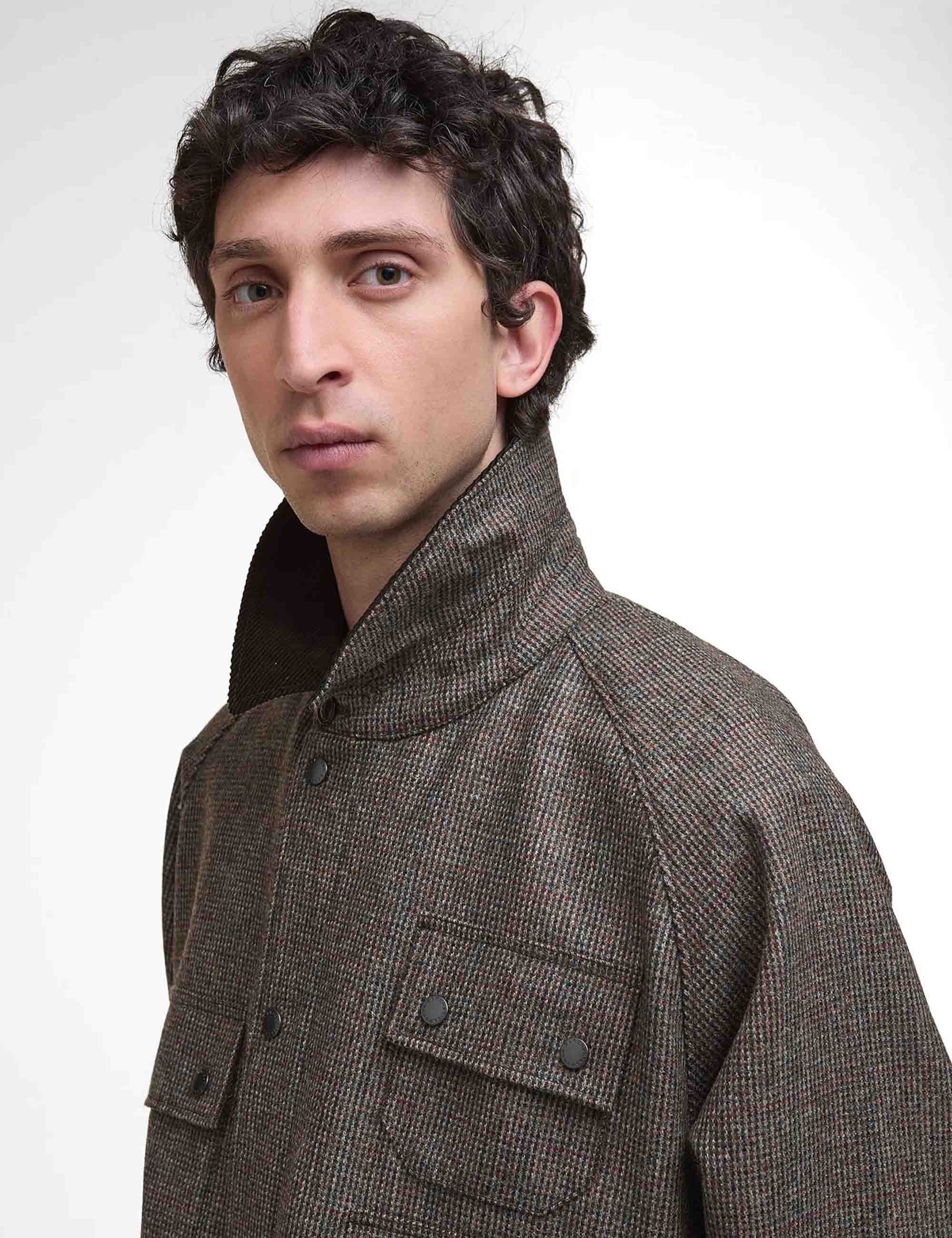 Editor Wool Jacket - Olive Check - Image 3