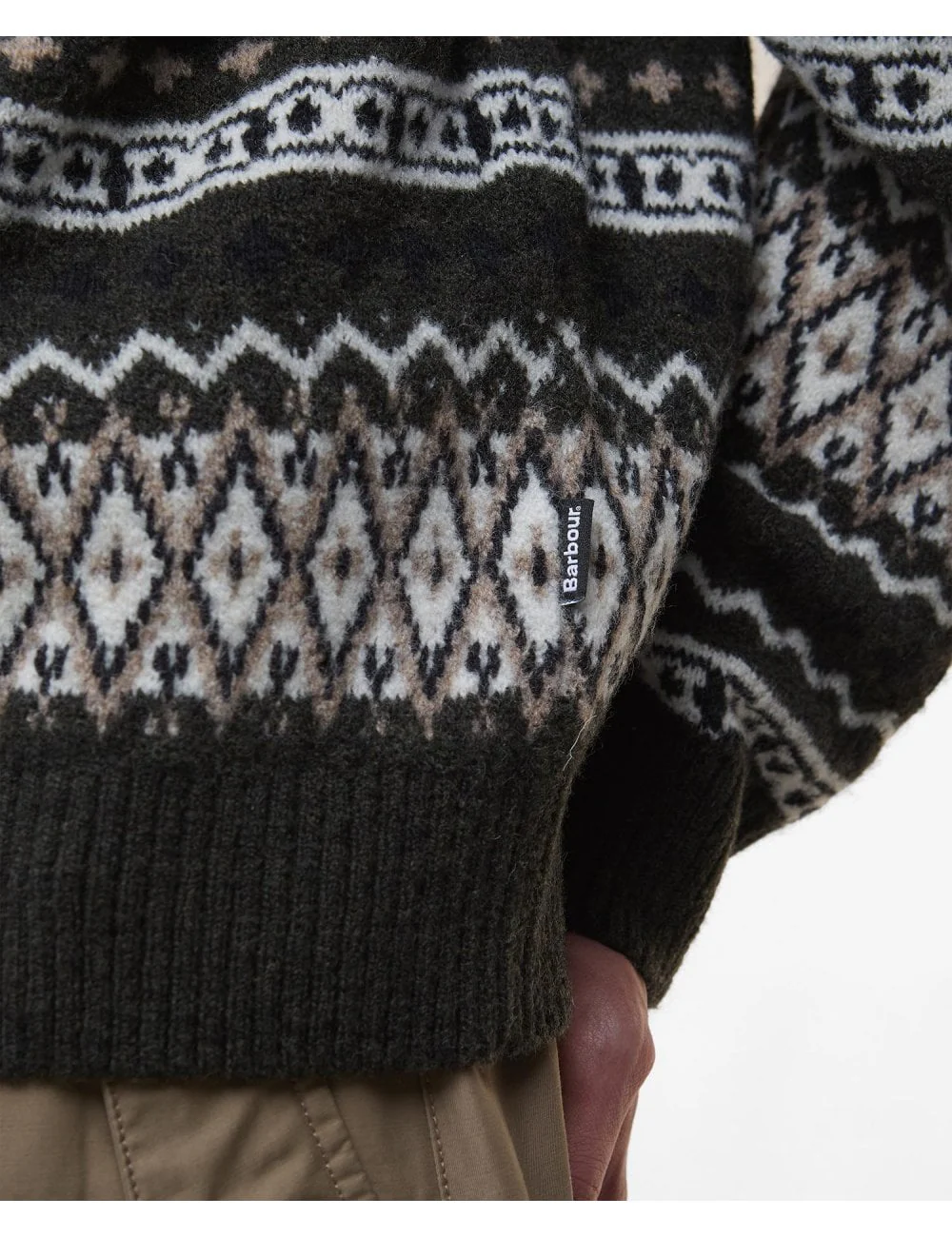Hase Fairisle Knit Sweater - Olive Ink - Image 3