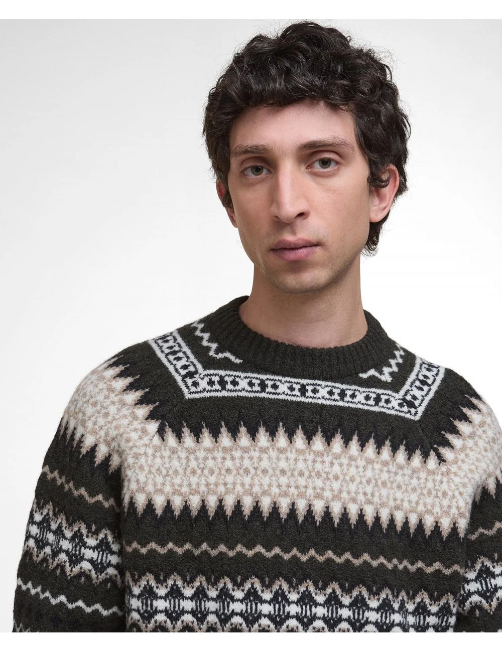 Hase Fairisle Knit Sweater - Olive Ink - Image 4