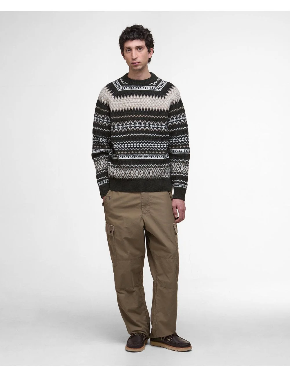 Hase Fairisle Knit Sweater - Olive Ink - Image 5