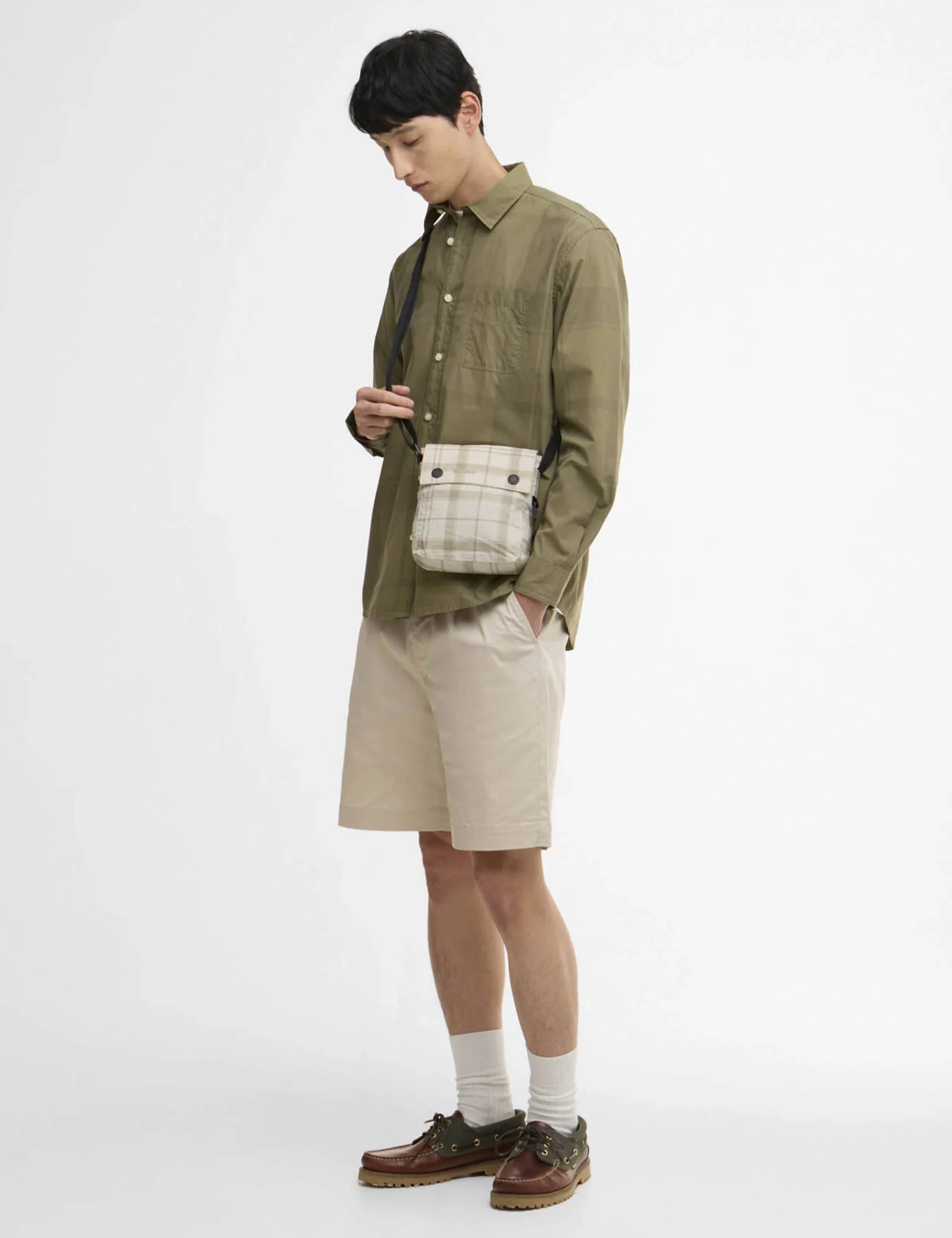 Tunstall Oversized Tonal Tartan Shirt - Burnt Olive - Image 2