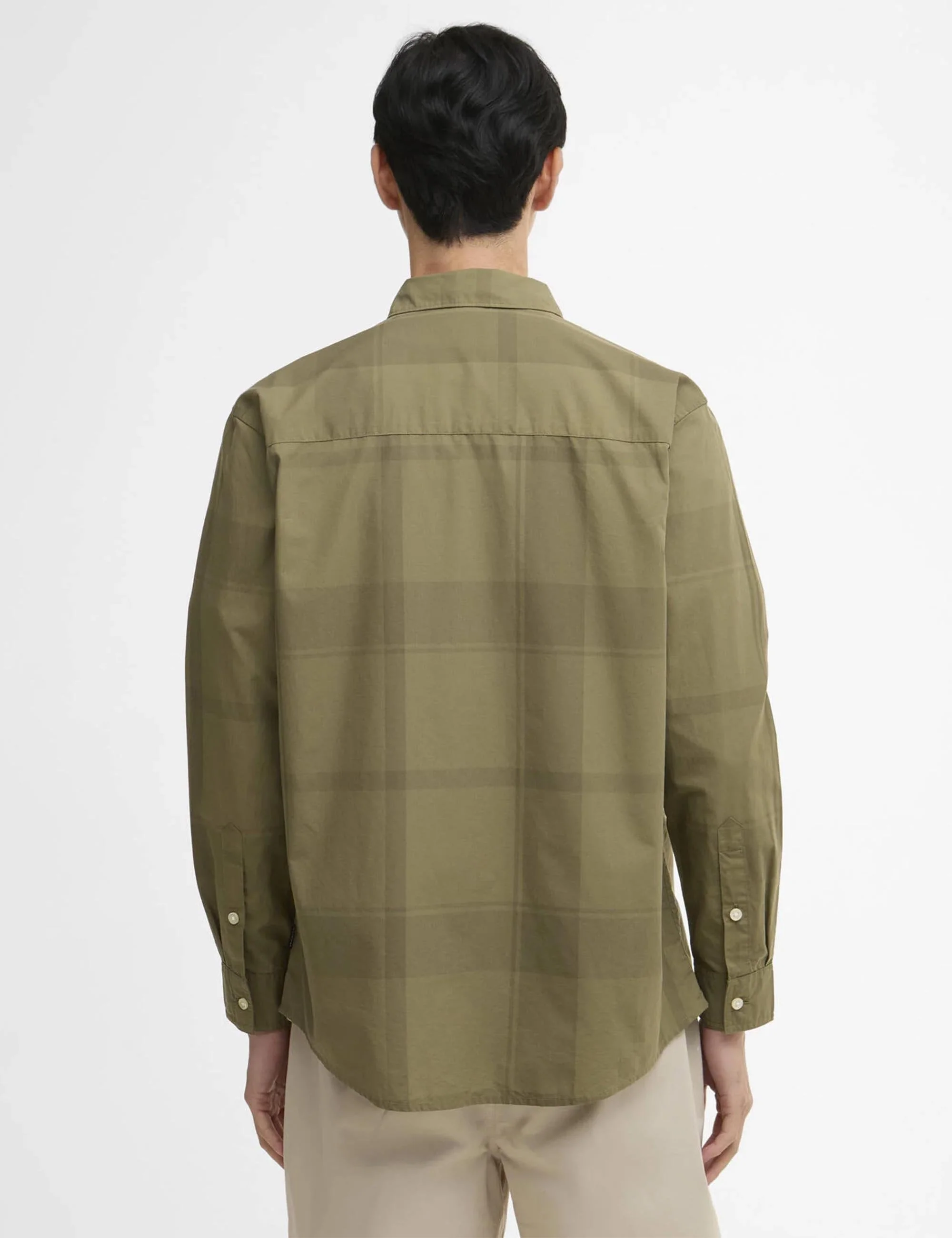 Tunstall Oversized Tonal Tartan Shirt - Burnt Olive - Image 3