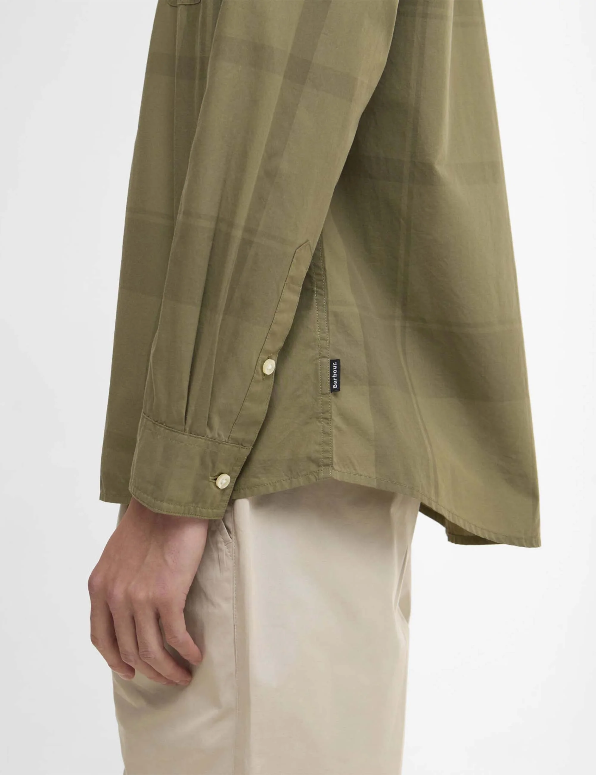 Tunstall Oversized Tonal Tartan Shirt - Burnt Olive - Image 4