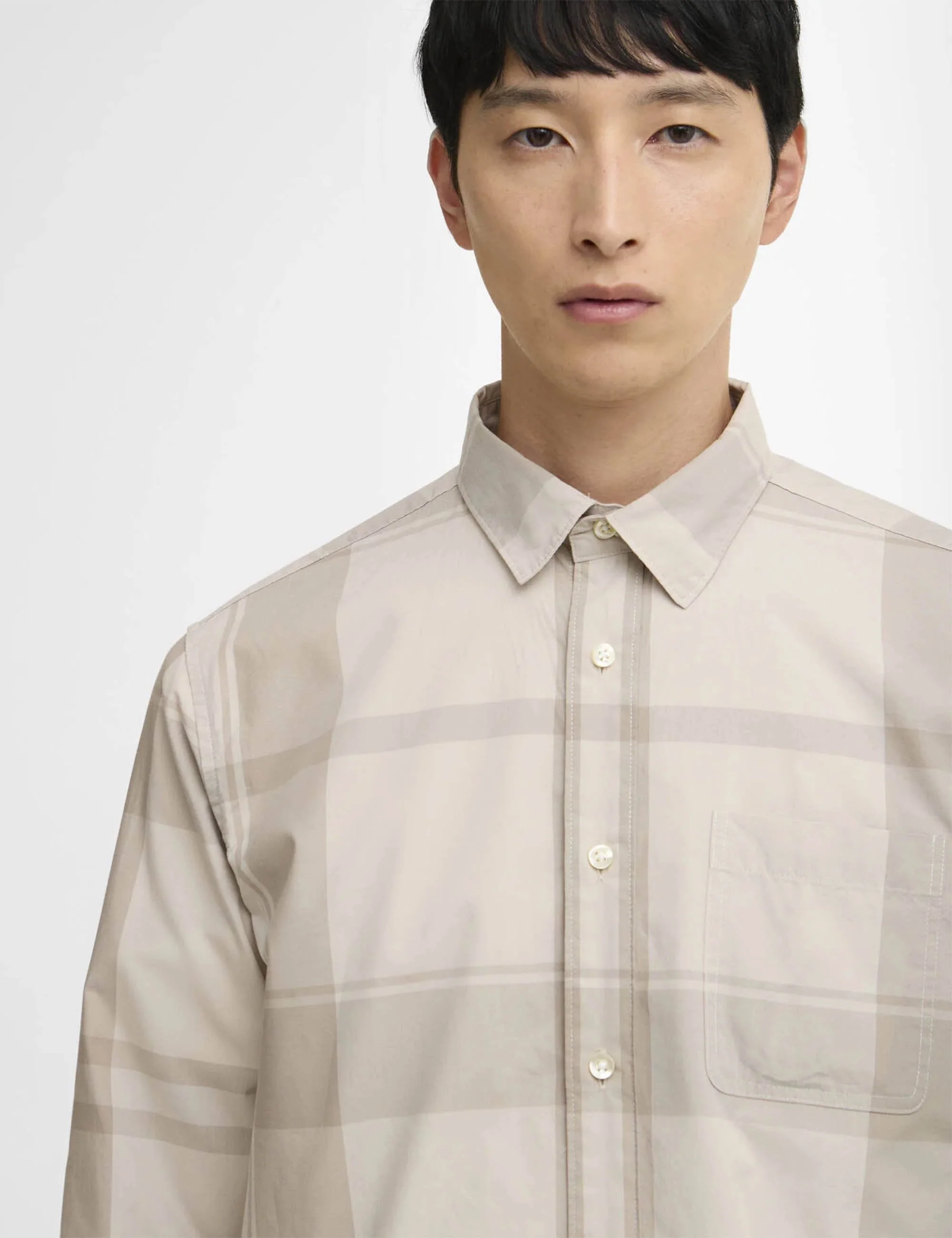Tunstall Oversized Tonal Tartan Shirt - Mist - Image 4
