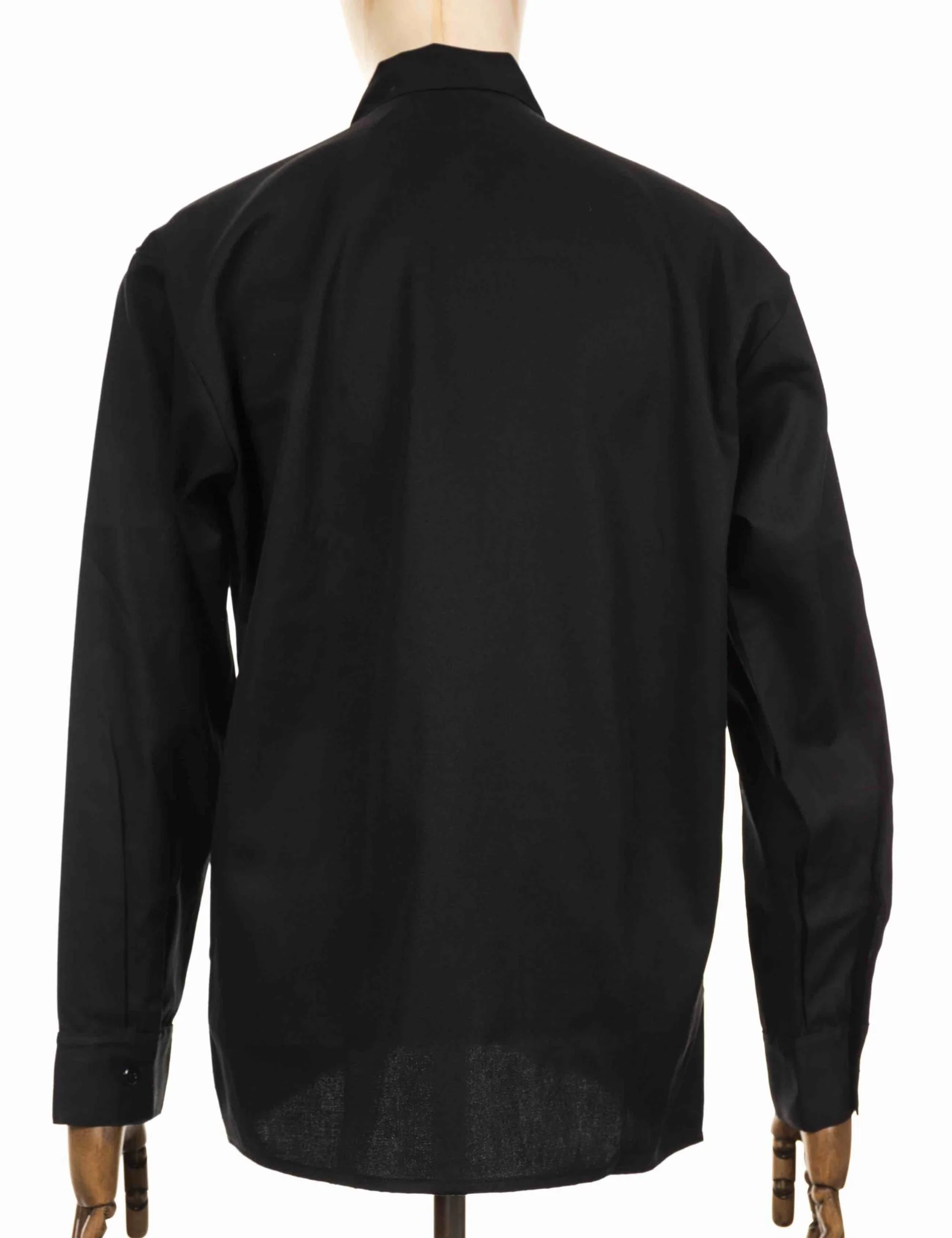 Half Zip Long Sleeve Work Shirt - Black - Image 2