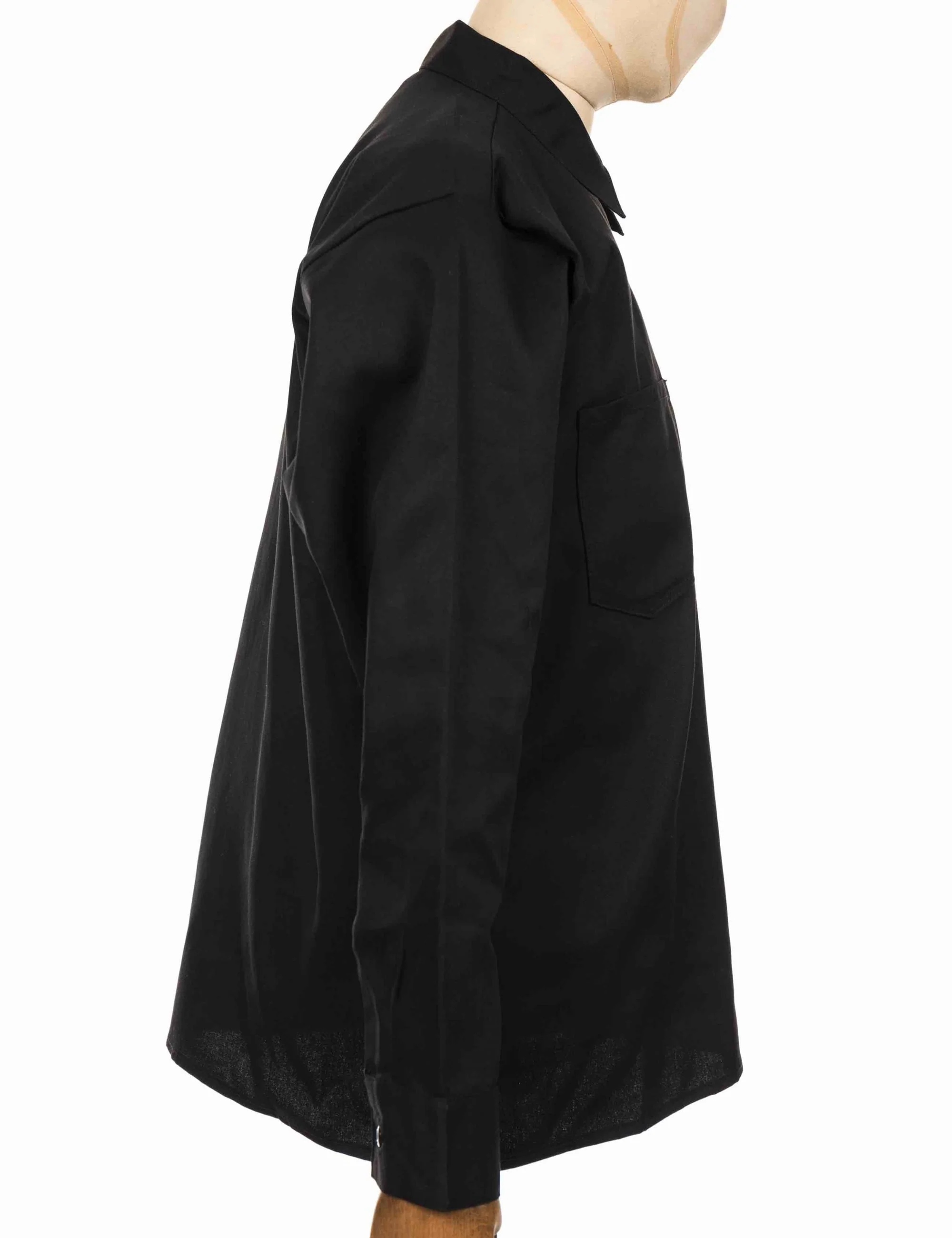 Half Zip Long Sleeve Work Shirt - Black - Image 5