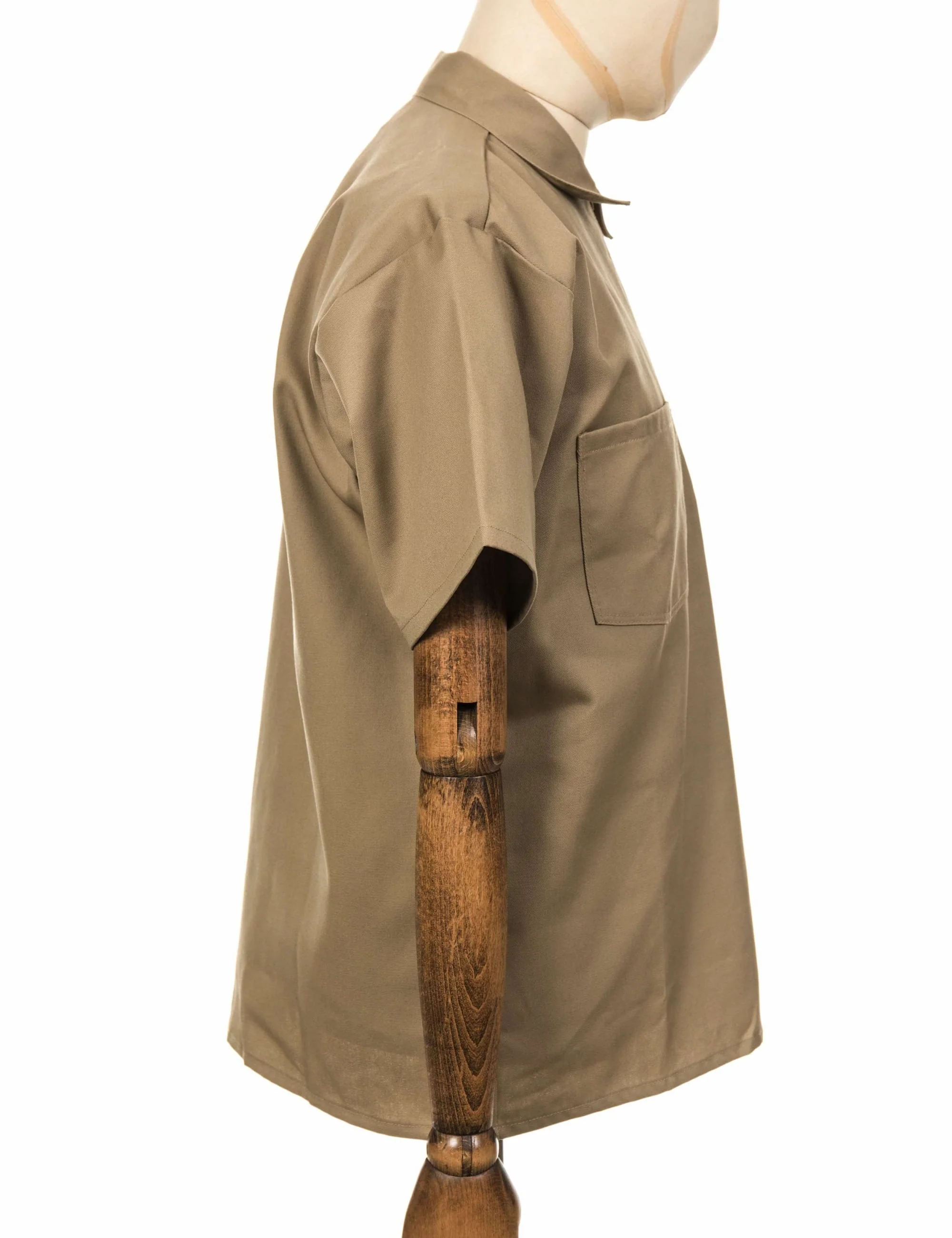 Half Zip Short Sleeve Work Shirt - Khaki - Image 5