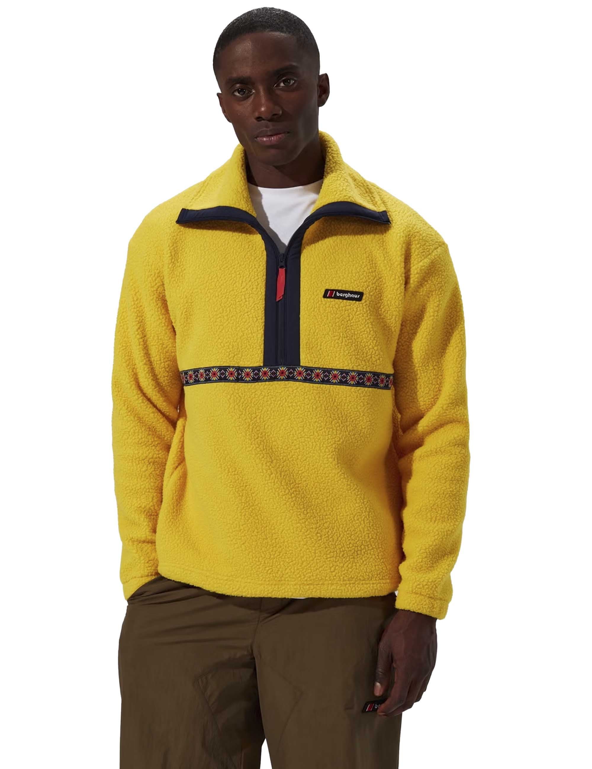 Rhynie Aztec Half Zip Fleece - Amber/Dusk - Image 2
