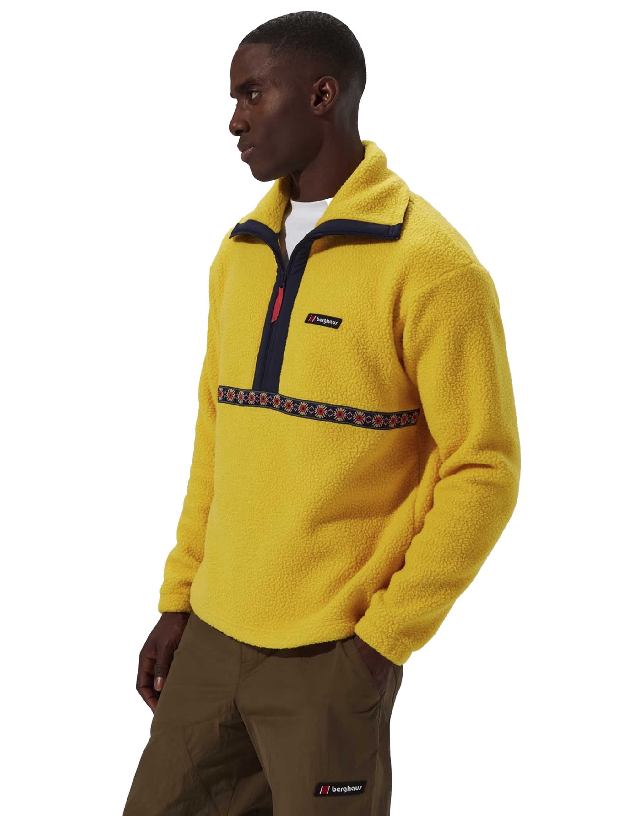 Rhynie Aztec Half Zip Fleece - Amber/Dusk - Image 5