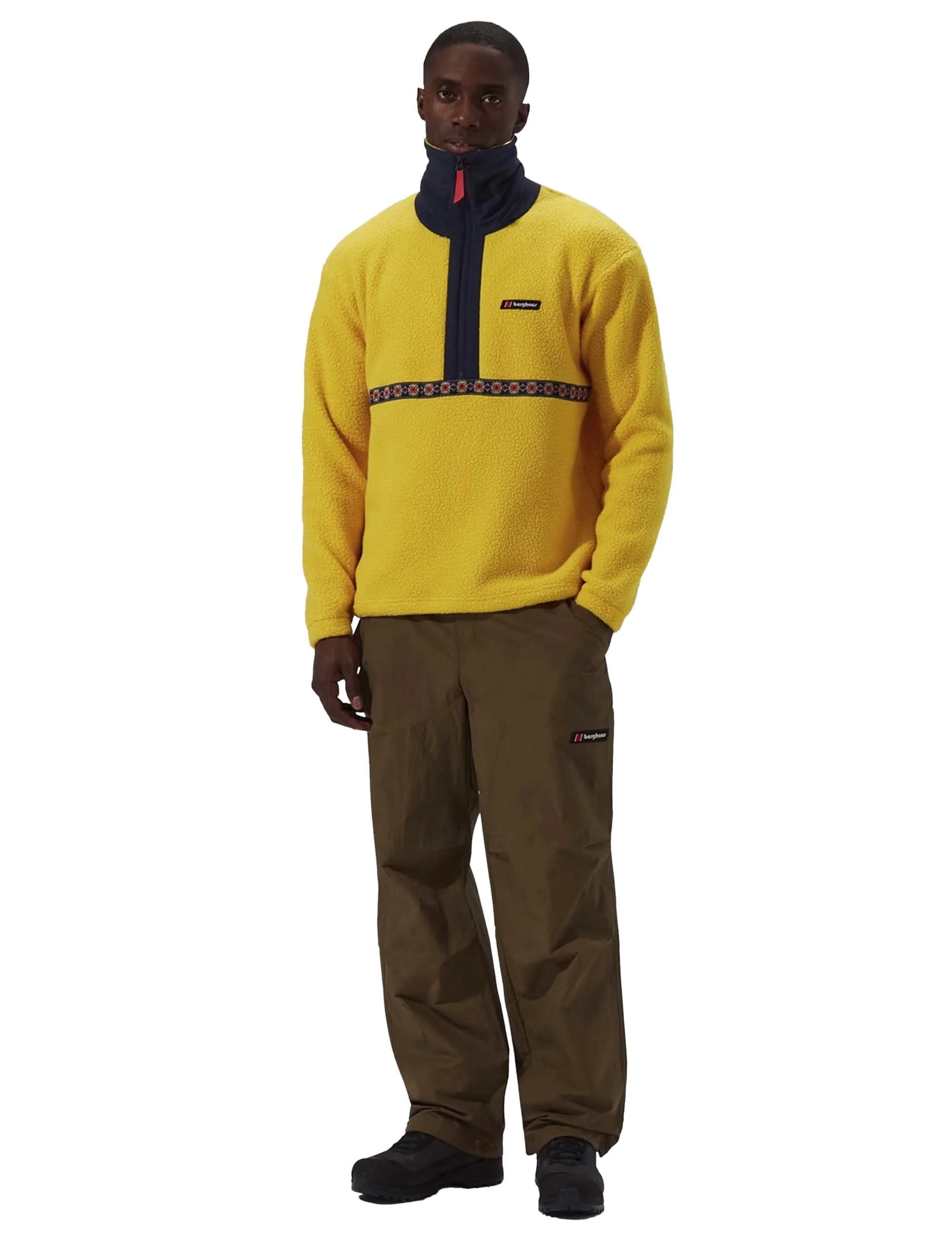 Rhynie Aztec Half Zip Fleece - Amber/Dusk - Image 7