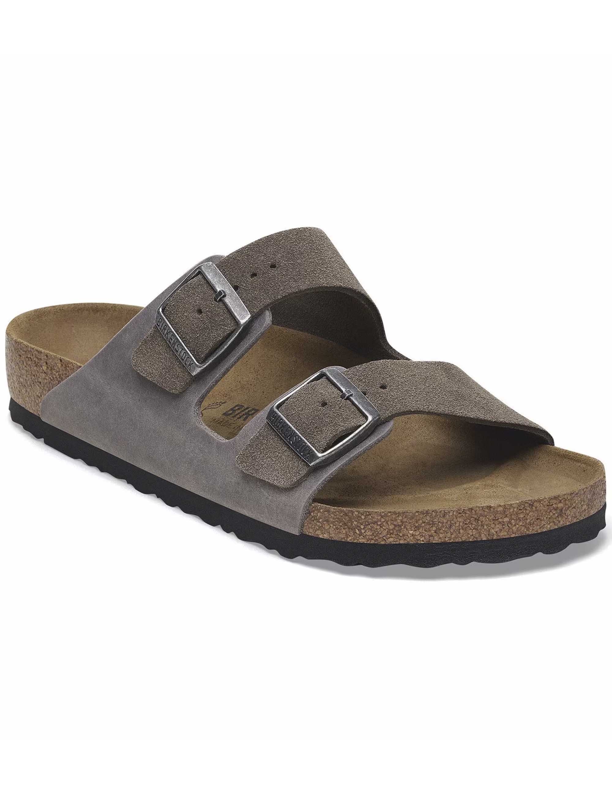 Arizona Mixed Leather BS Sandals - Concrete Grey (Regular Fit) - Image 3
