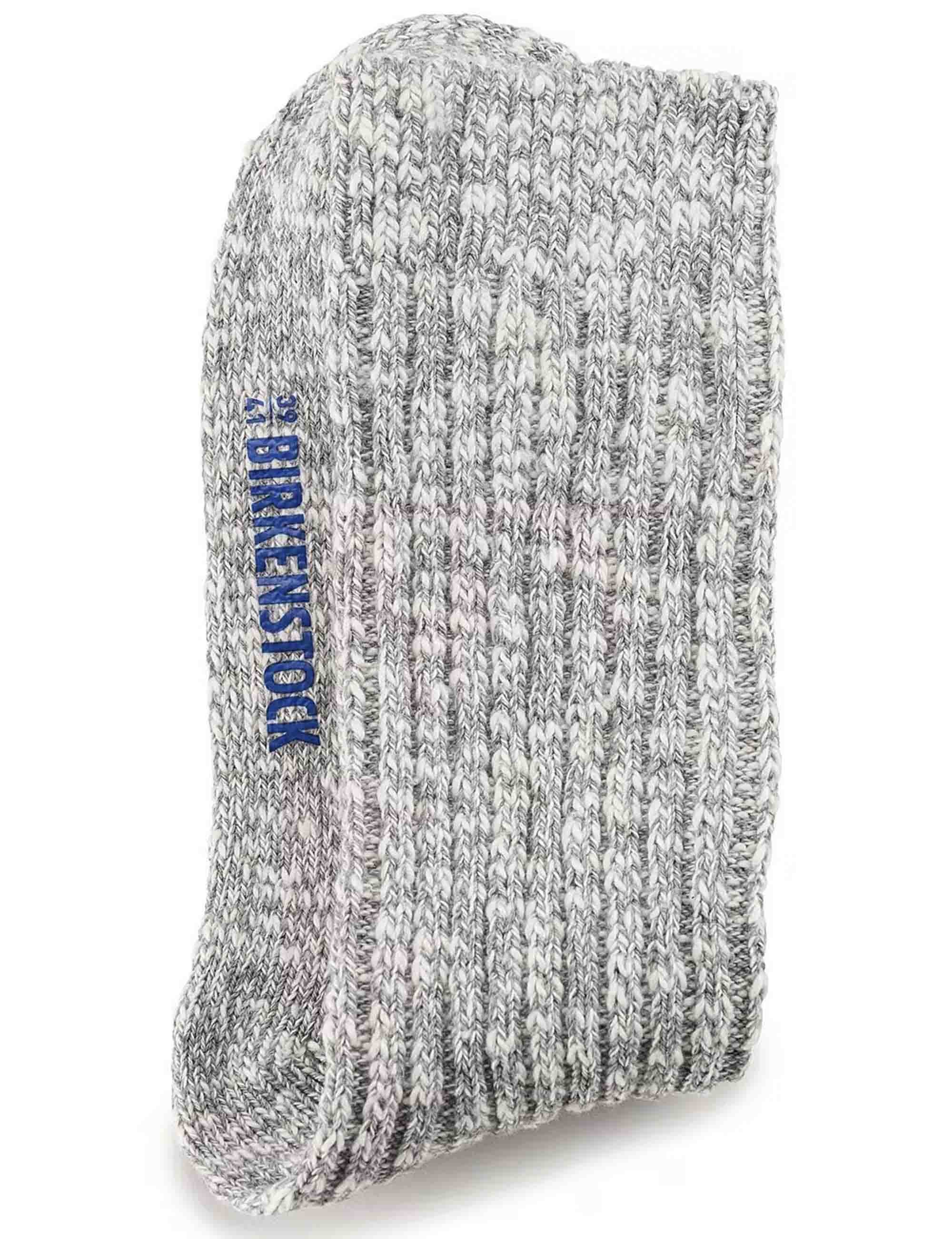 Slub Crew Socks - Grey/White - Image 5