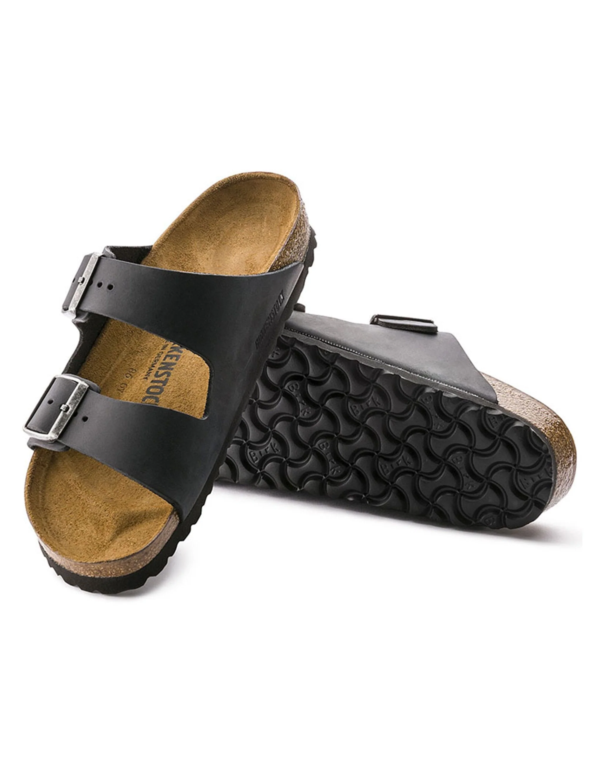 Women's Arizona Nubuck Sandals - Black (Narrow Fit) - Image 3