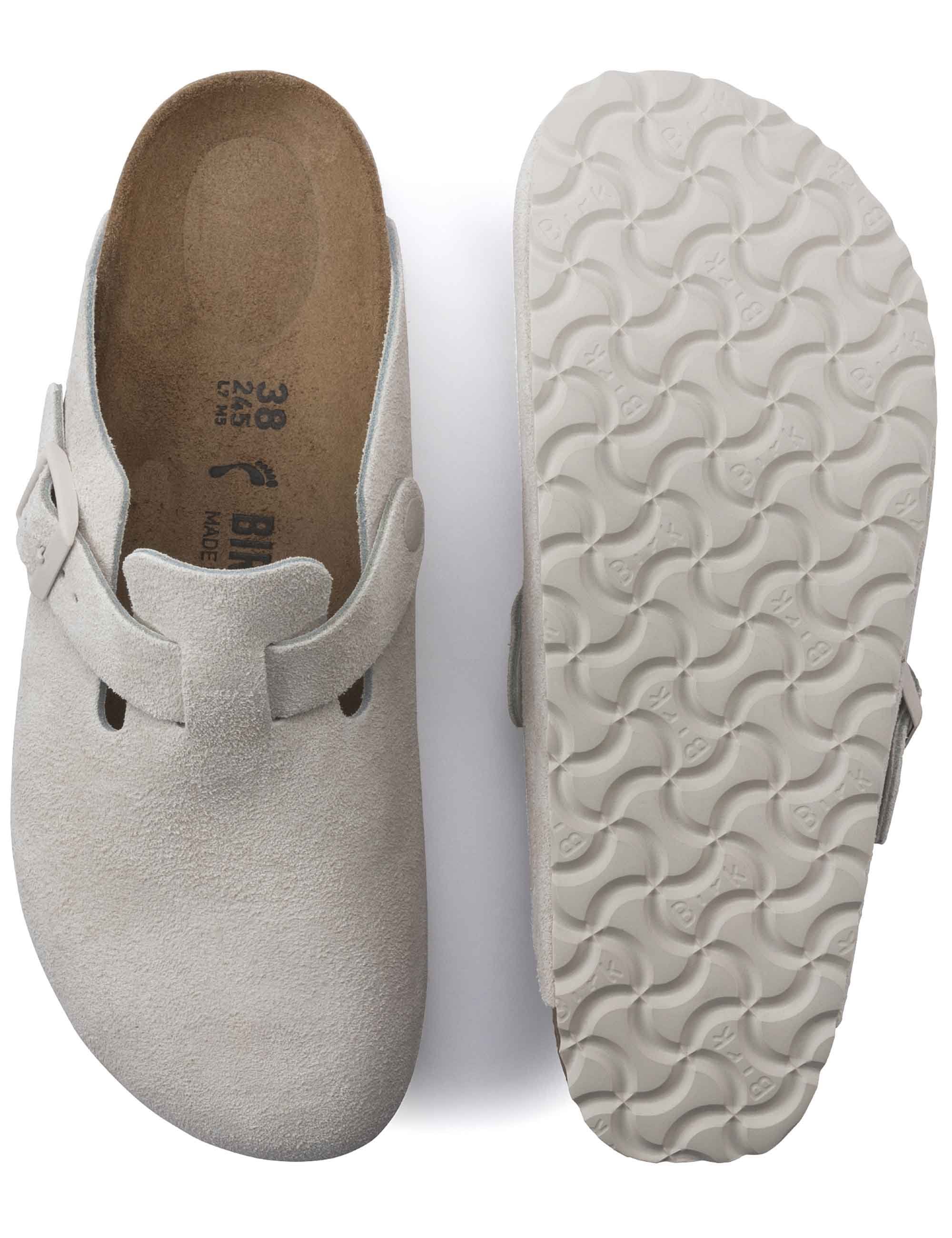Women's Boston Suede Mules LEVE - Antique White (Regular Fit) - Image 3