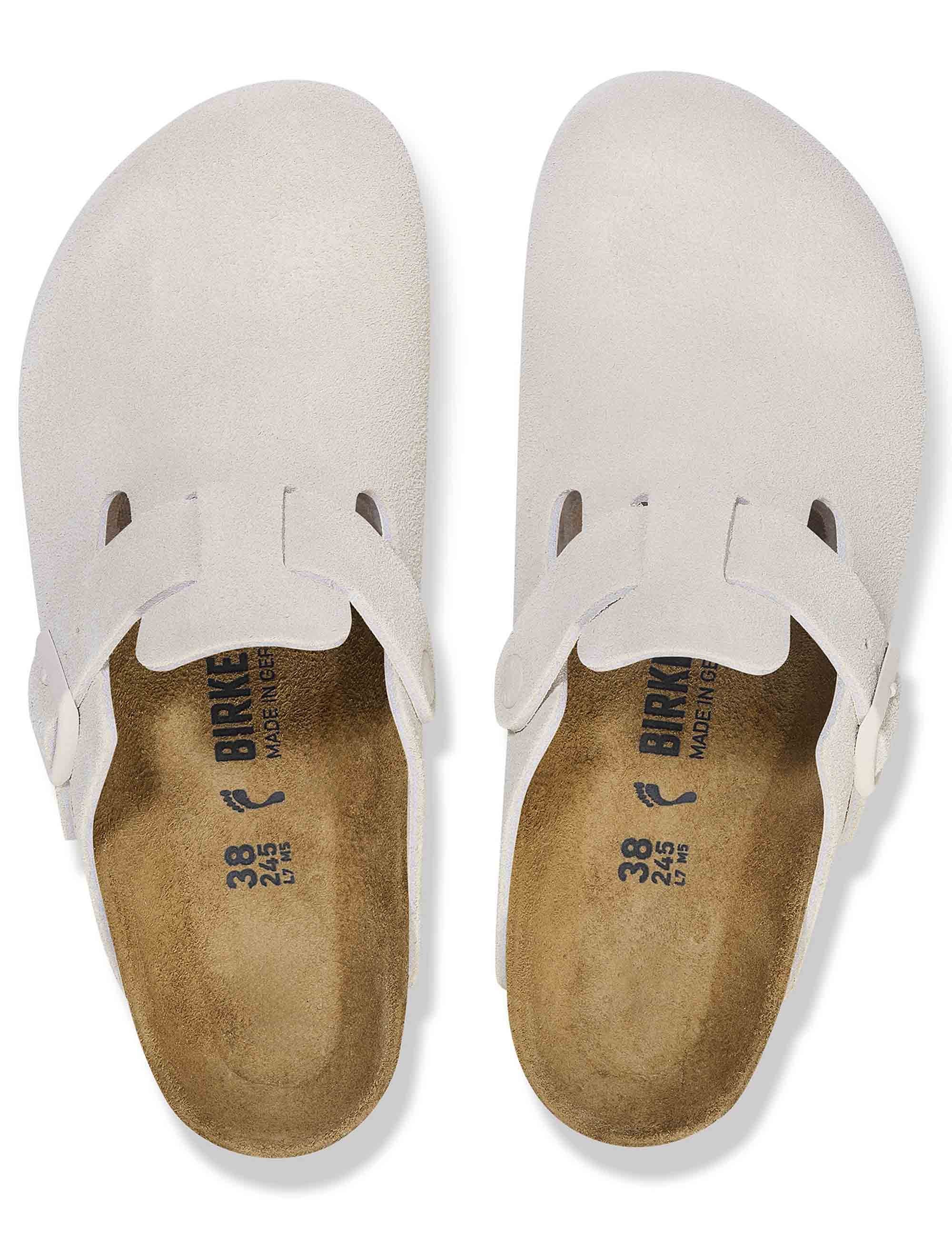 Women's Boston Suede Mules LEVE - Antique White (Regular Fit) - Image 6