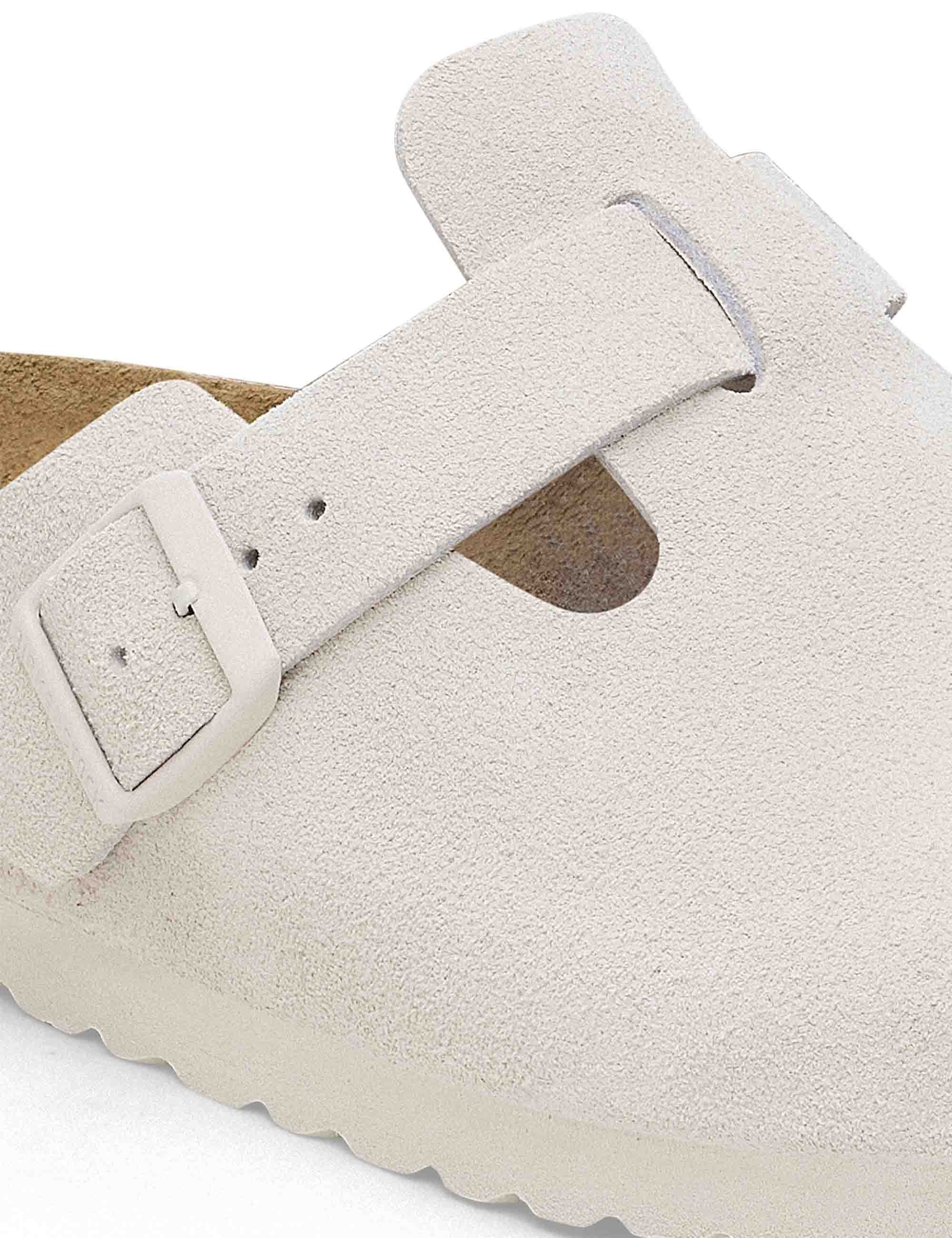 Women's Boston Suede Mules LEVE - Antique White (Regular Fit) - Image 7