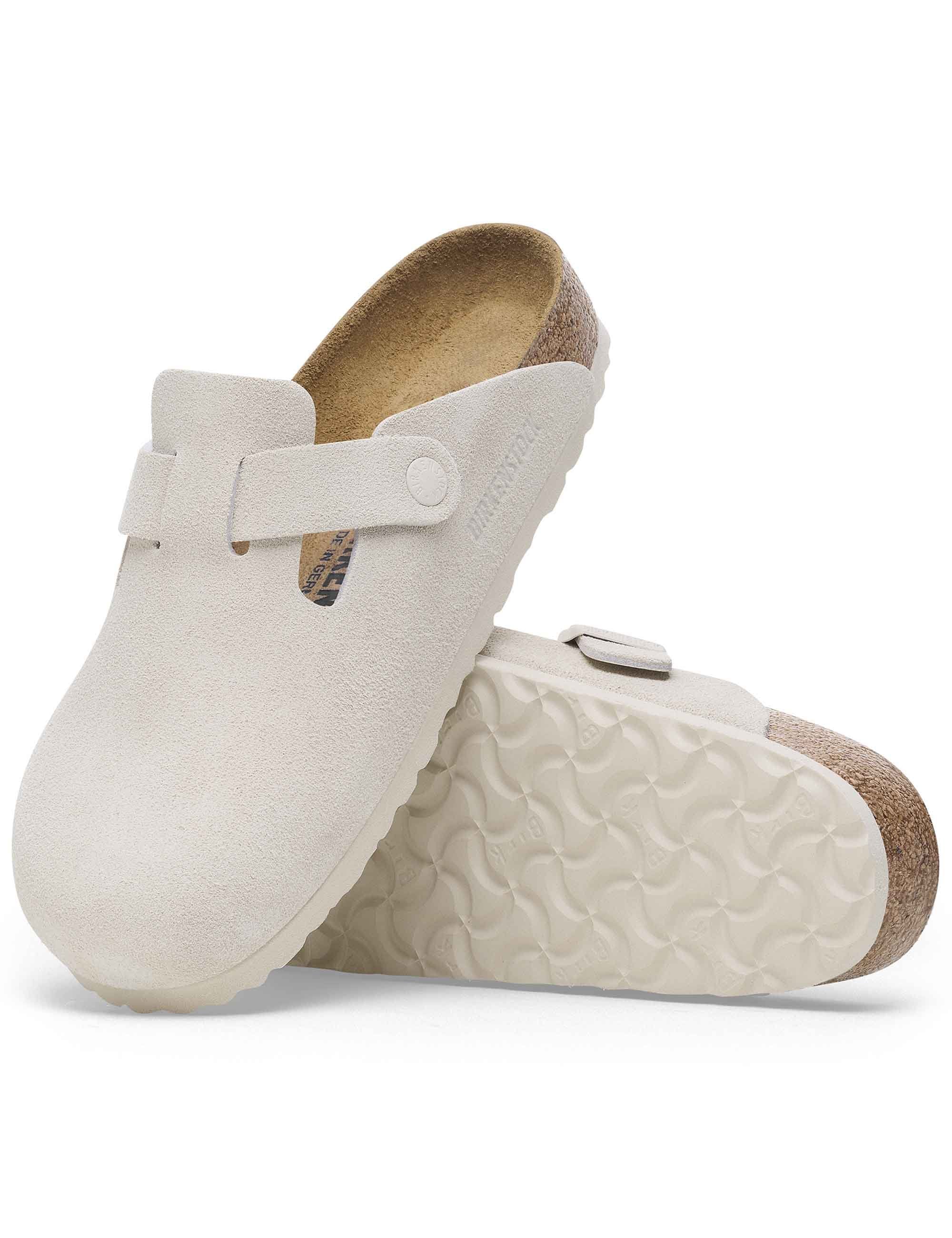 Women's Boston Suede Mules LEVE - Antique White (Regular Fit) - Image 9