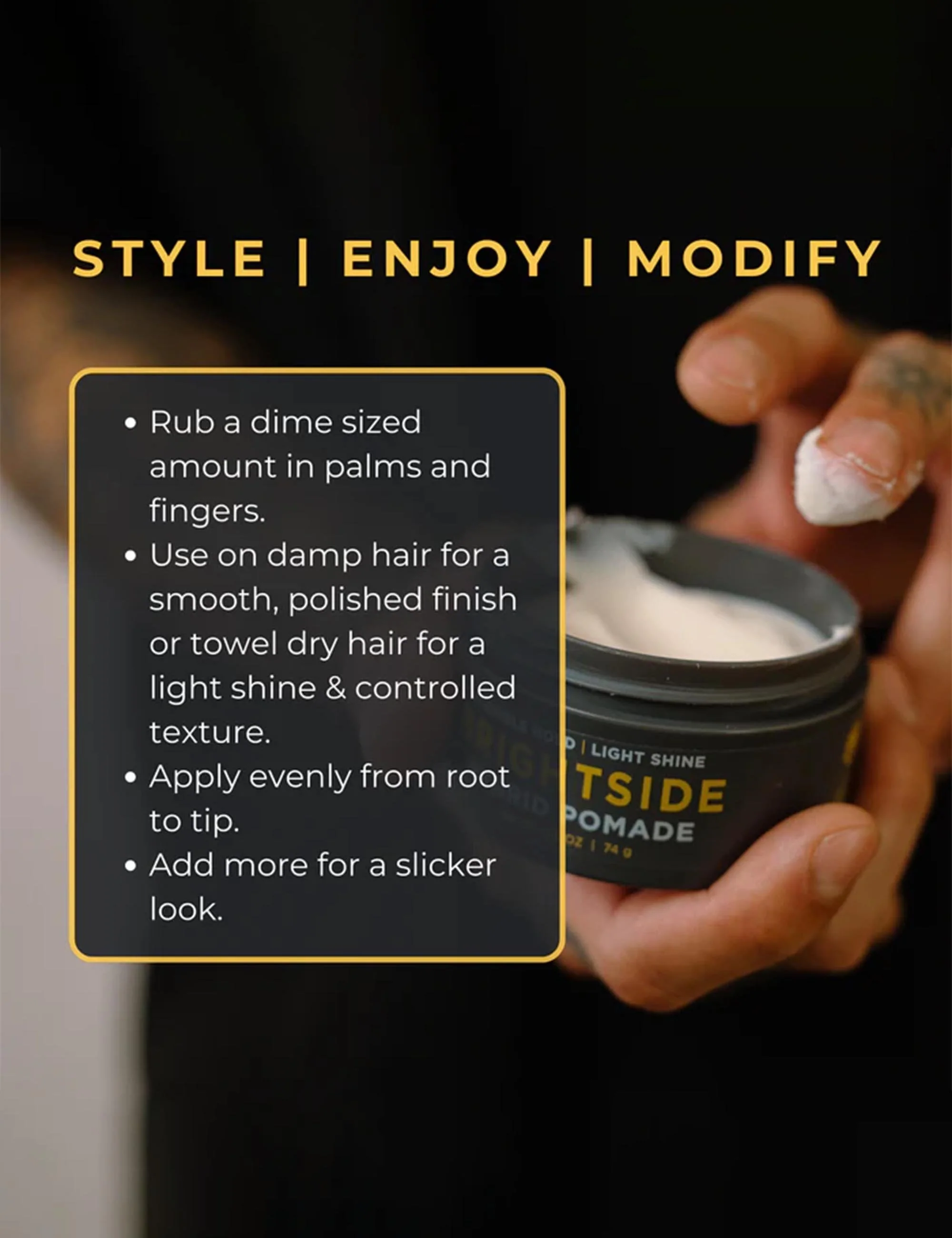 Hybrid Hair Pomade (70ml) - Flexible Hold - Image 4