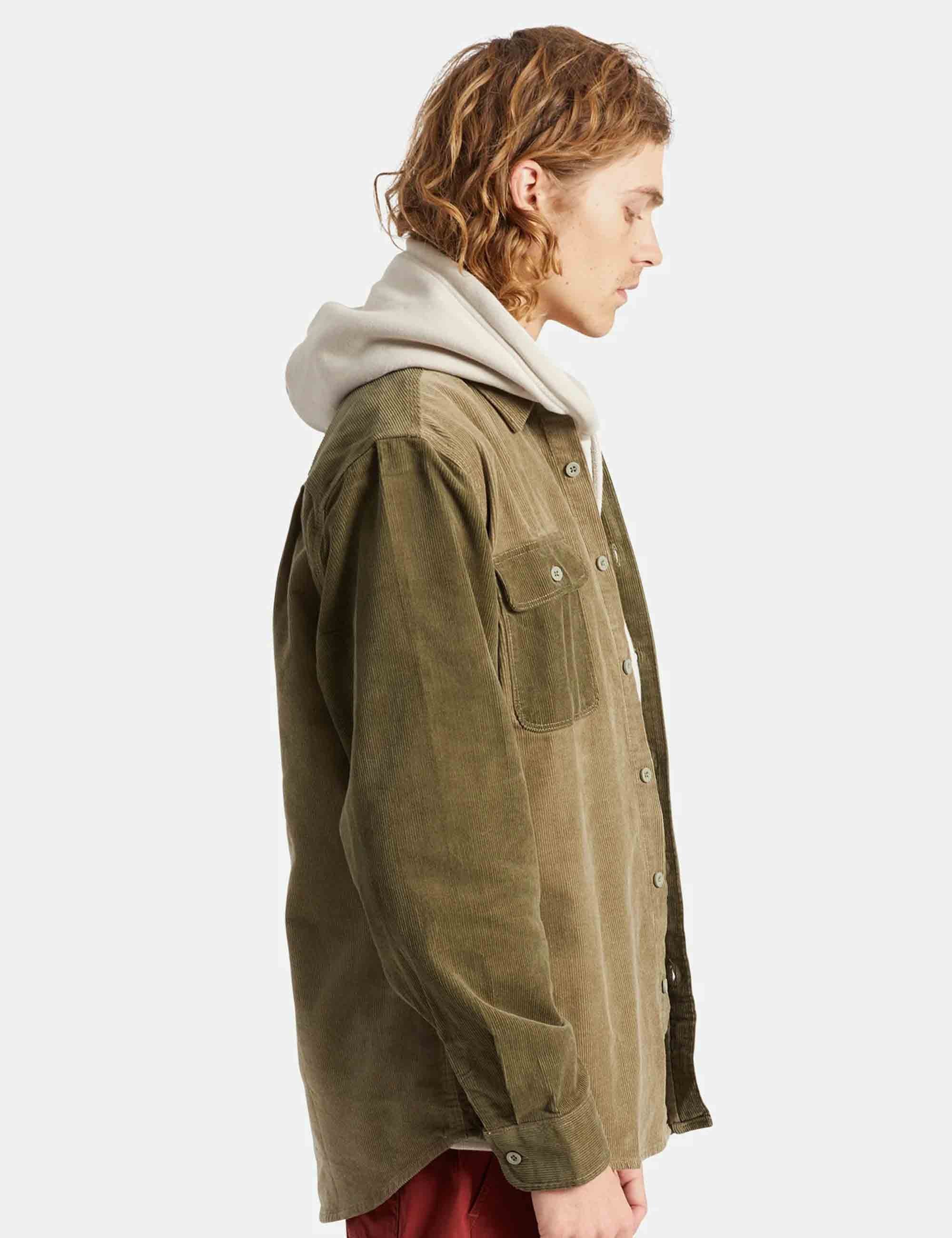 Bowery Cord Shirt - Military Olive/Mermaid - Image 4