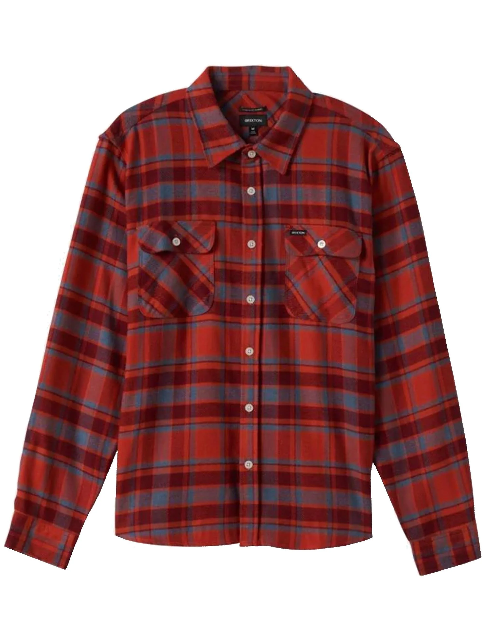 Bowery Flannel Shirt - Barn Red/Flint Blue