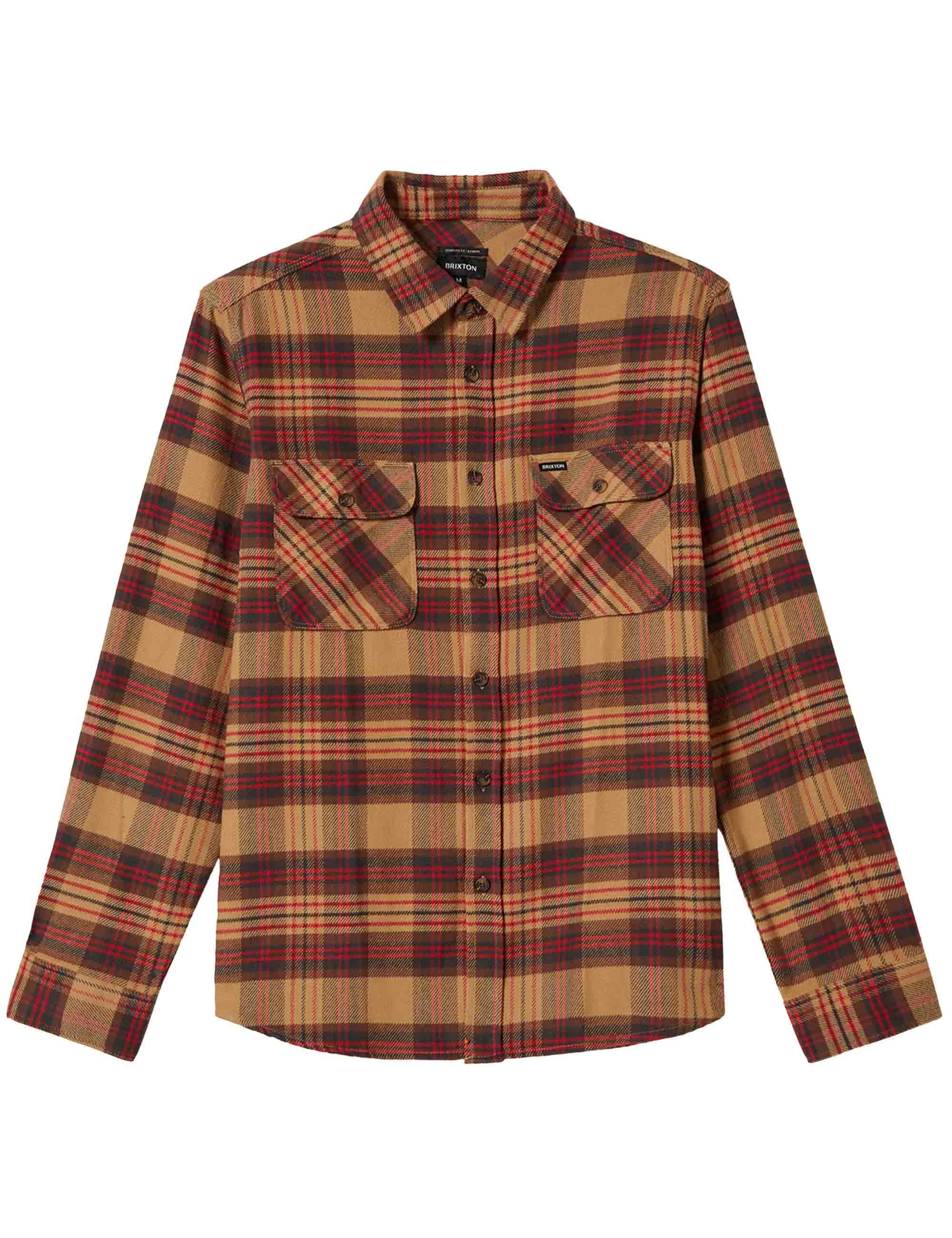 Bowery Flannel Shirt - Curry/Washed Black/Crimson
