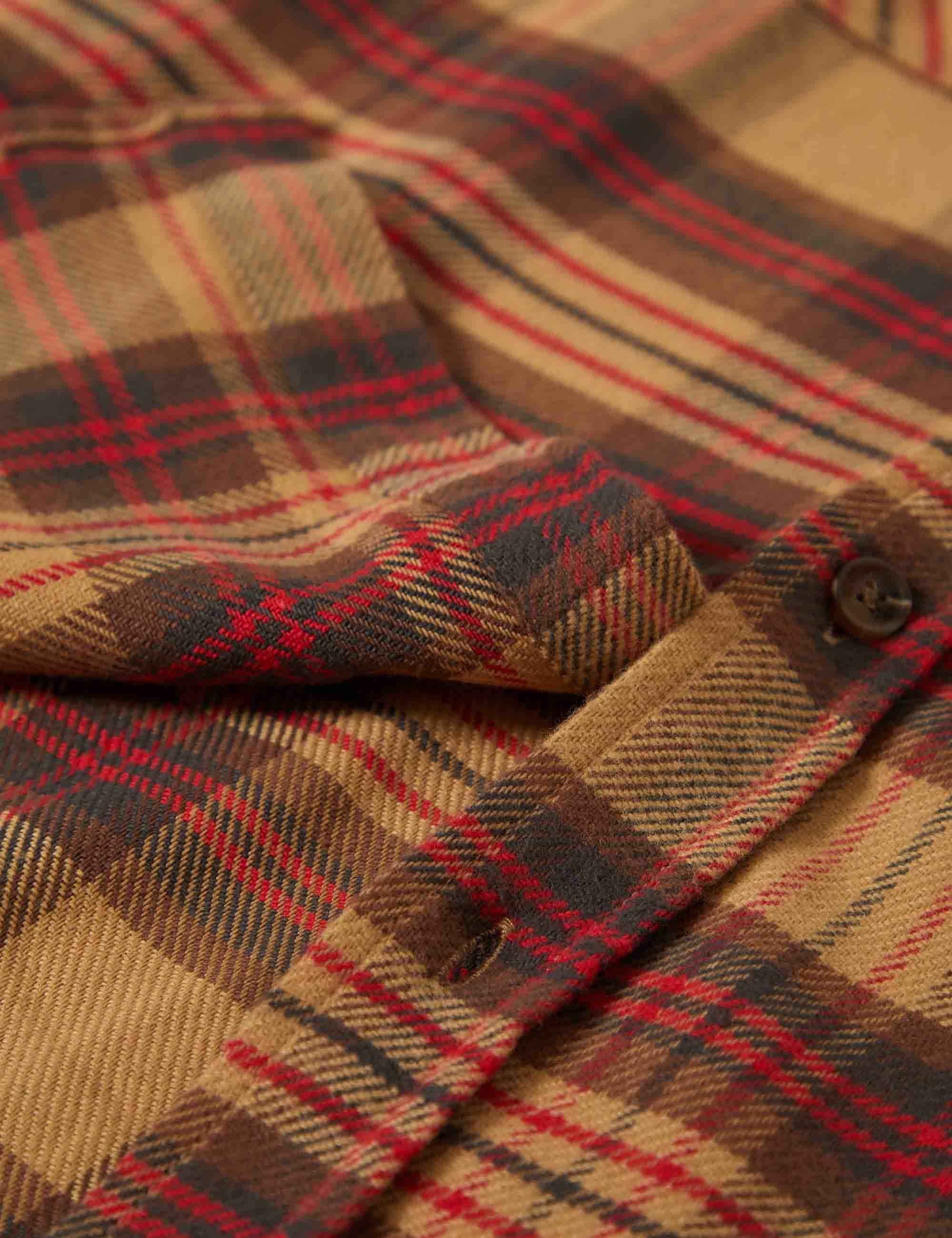 Bowery Flannel Shirt - Curry/Washed Black/Crimson - Image 3