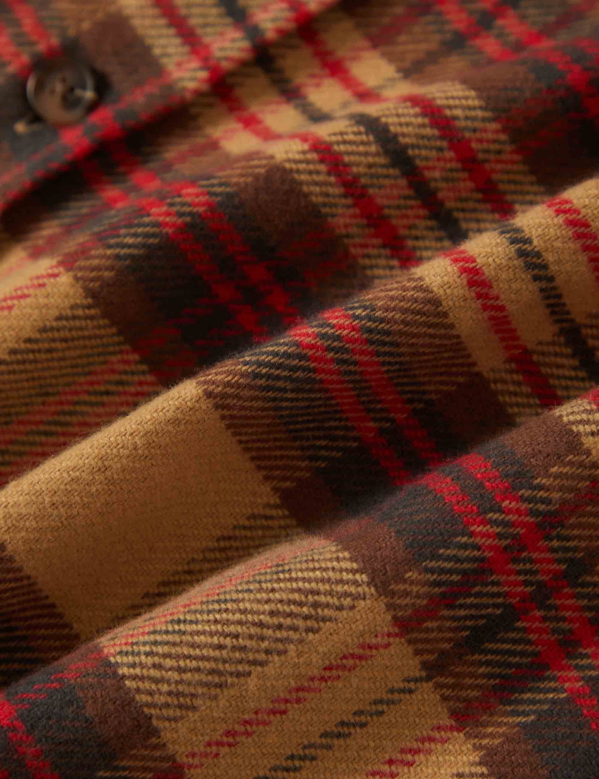 Bowery Flannel Shirt - Curry/Washed Black/Crimson - Image 4