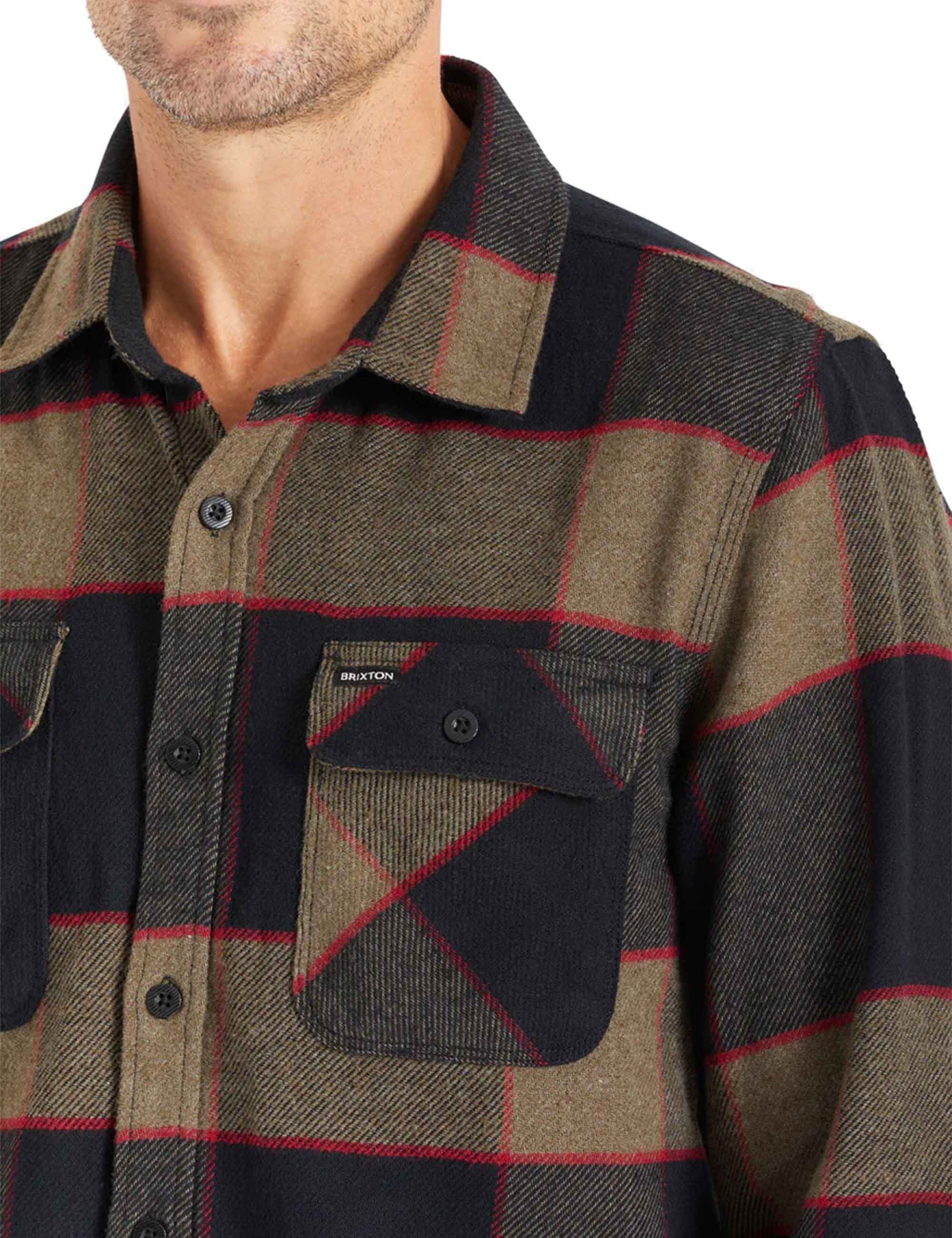 Bowery Flannel Shirt - Heather Grey/Charcoal - Image 4