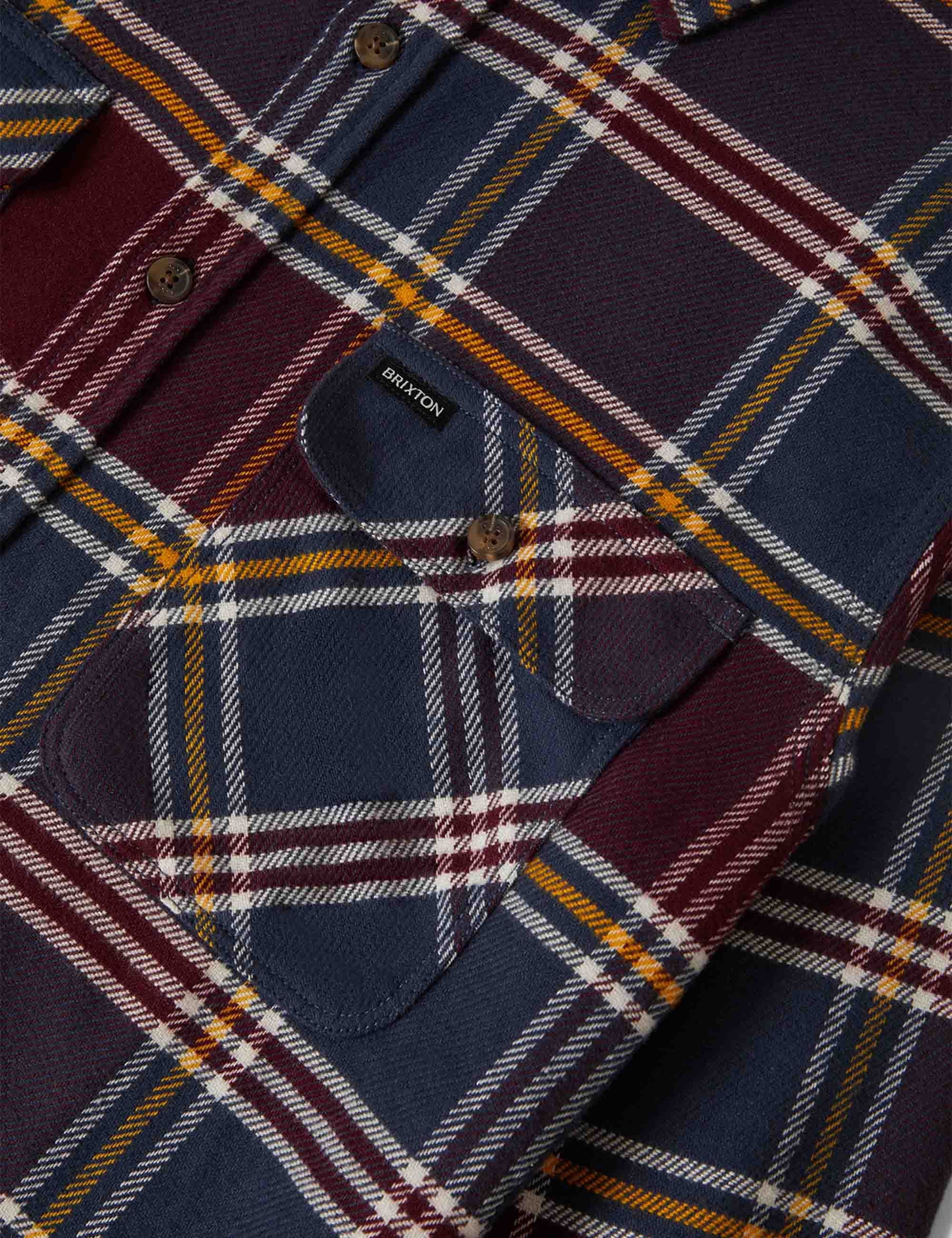 Bowery Flannel Shirt - Mood Indigo/Port/Saffron - Image 3