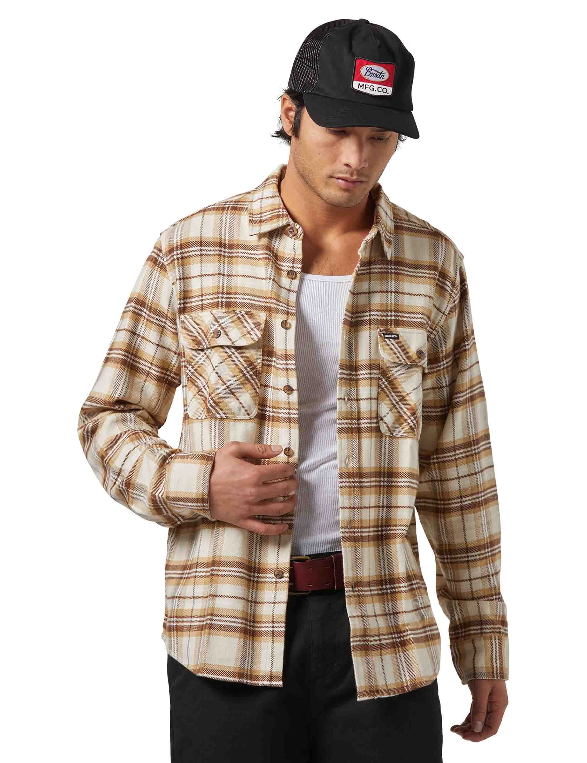 Bowery Flannel Shirt - Whitecap/Sand/Pinecone Brown - Image 2