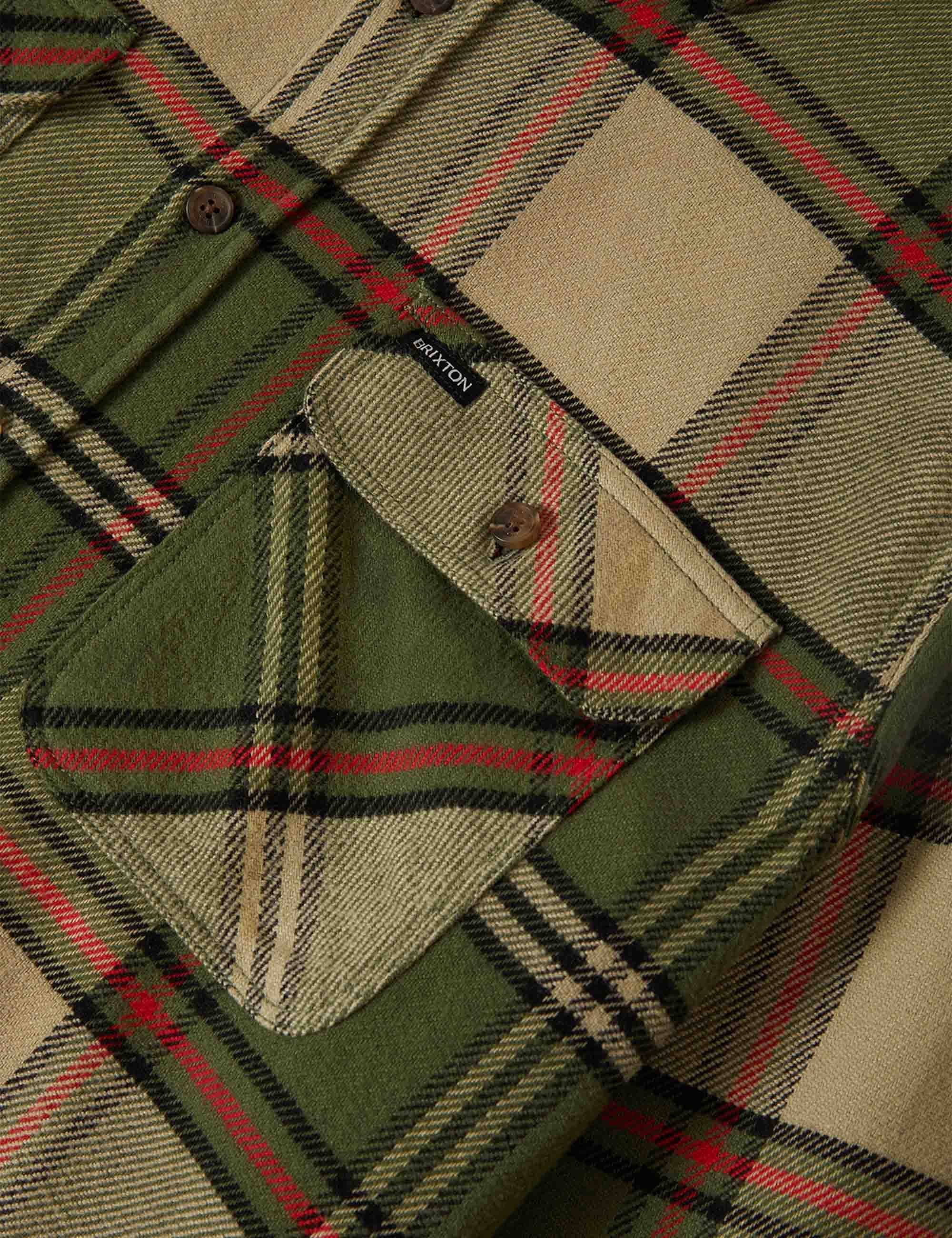 Bowery Flannel Shirt - Wild Green/Elm/Adrenaline Rush - Image 3