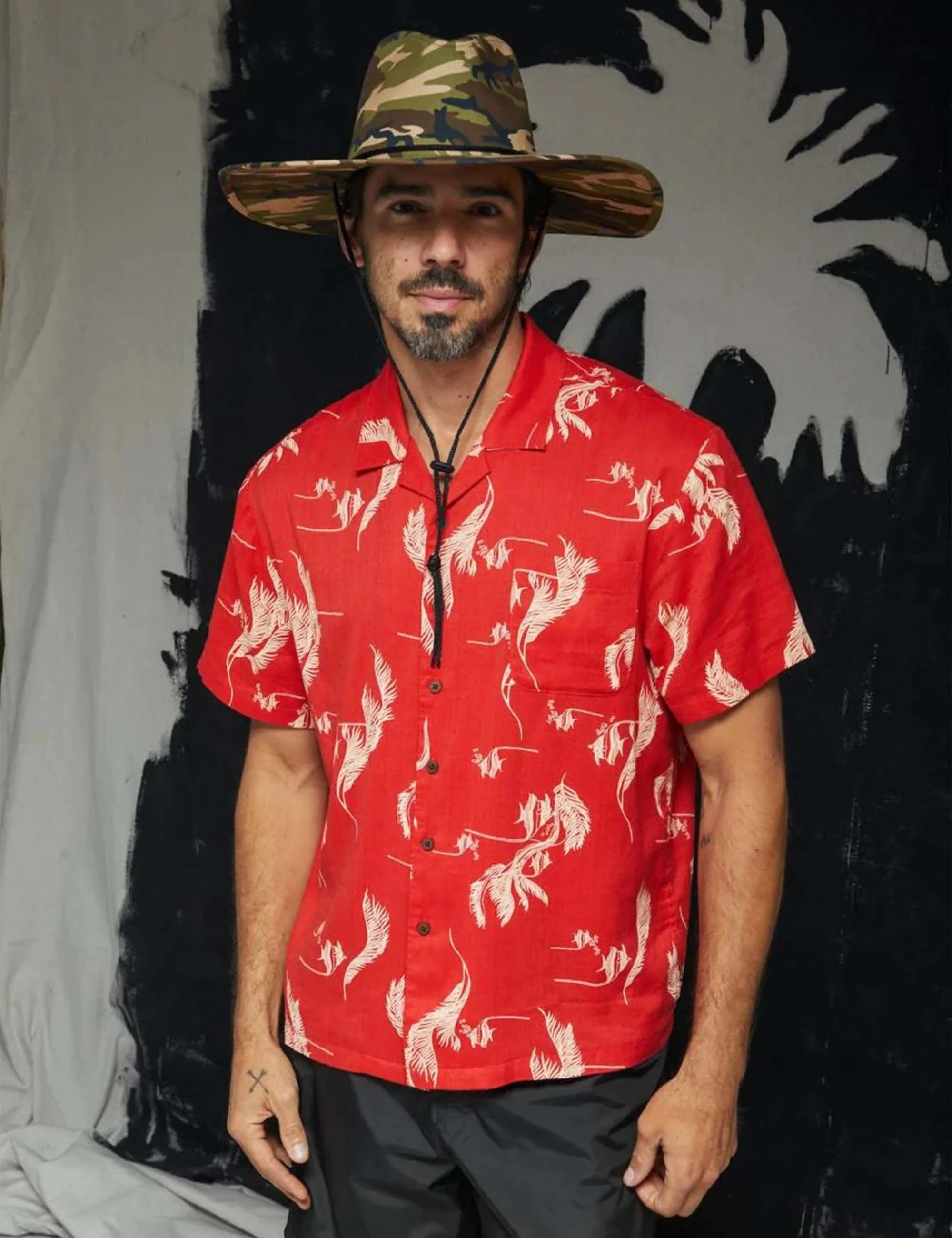Bunker Slub Woven Shirt - Aloha Red - Image 6