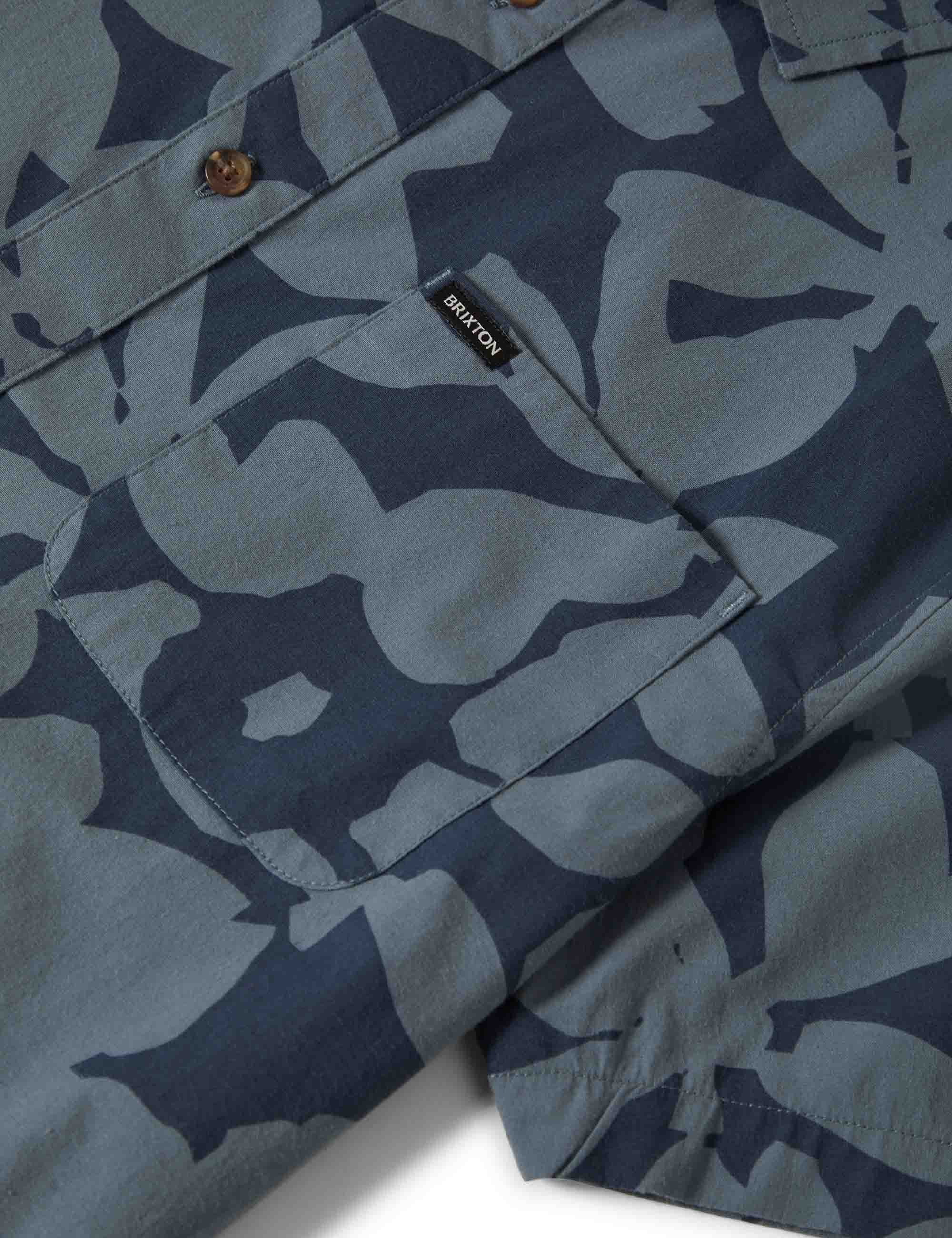 Charter Print Short Sleeve Shirt - Washed Navy/Azure Blue Floral - Image 4