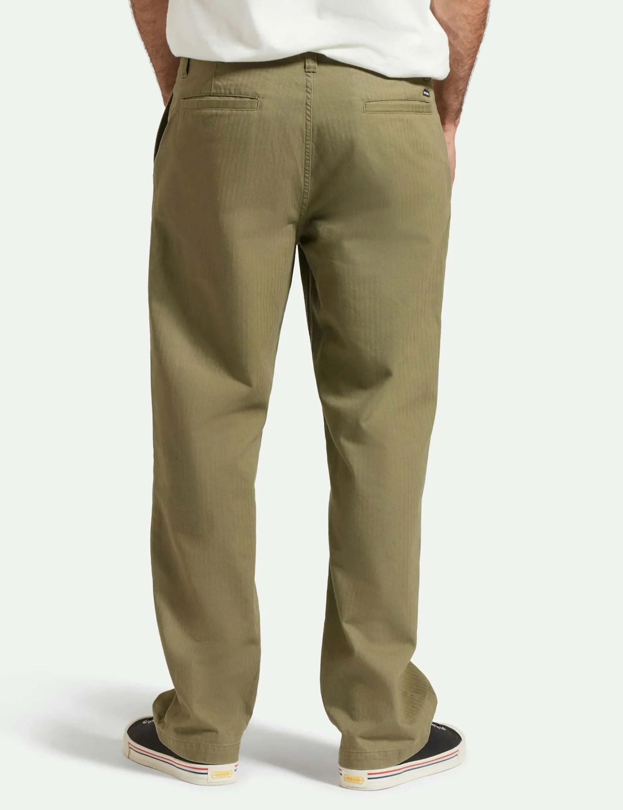 Surplus Herringbone Trousers - Olive Surplus - Image 3