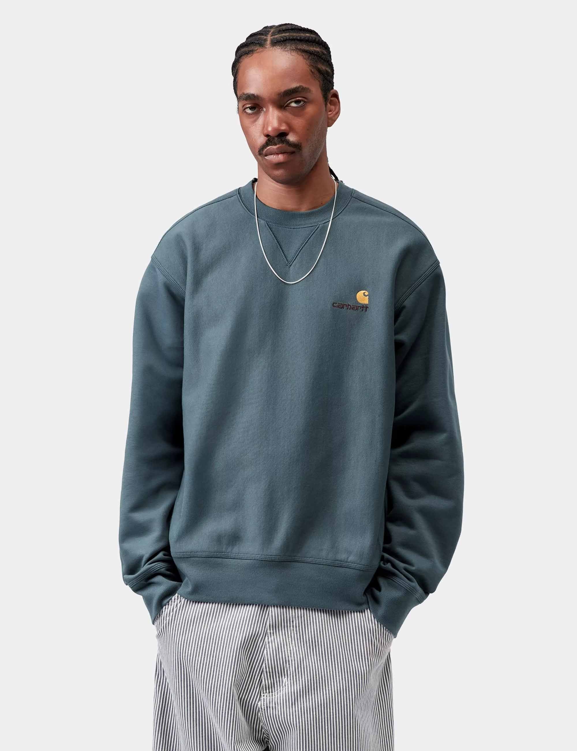 American Script Crew Sweat - Office Blue - Image 2
