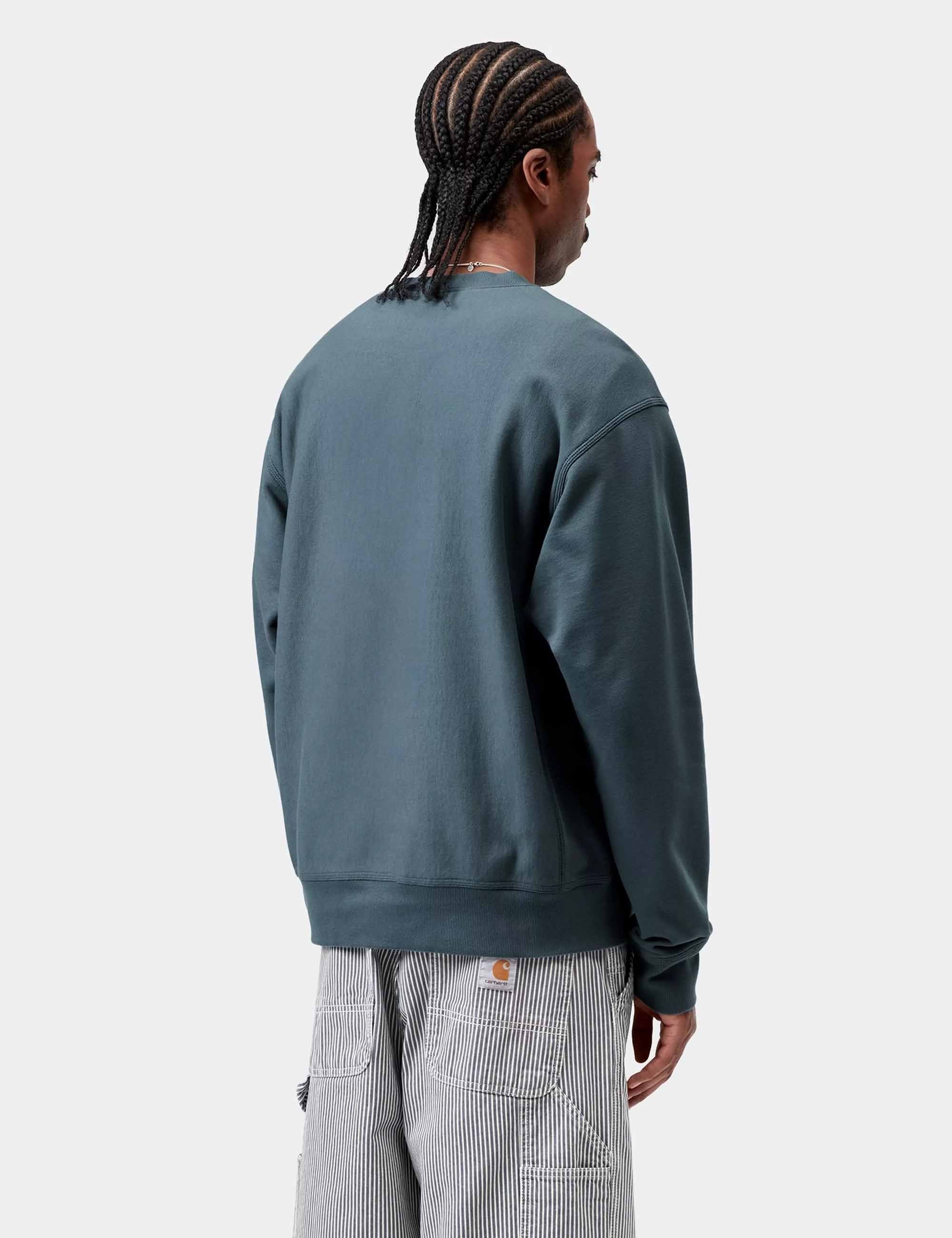 American Script Crew Sweat - Office Blue - Image 4