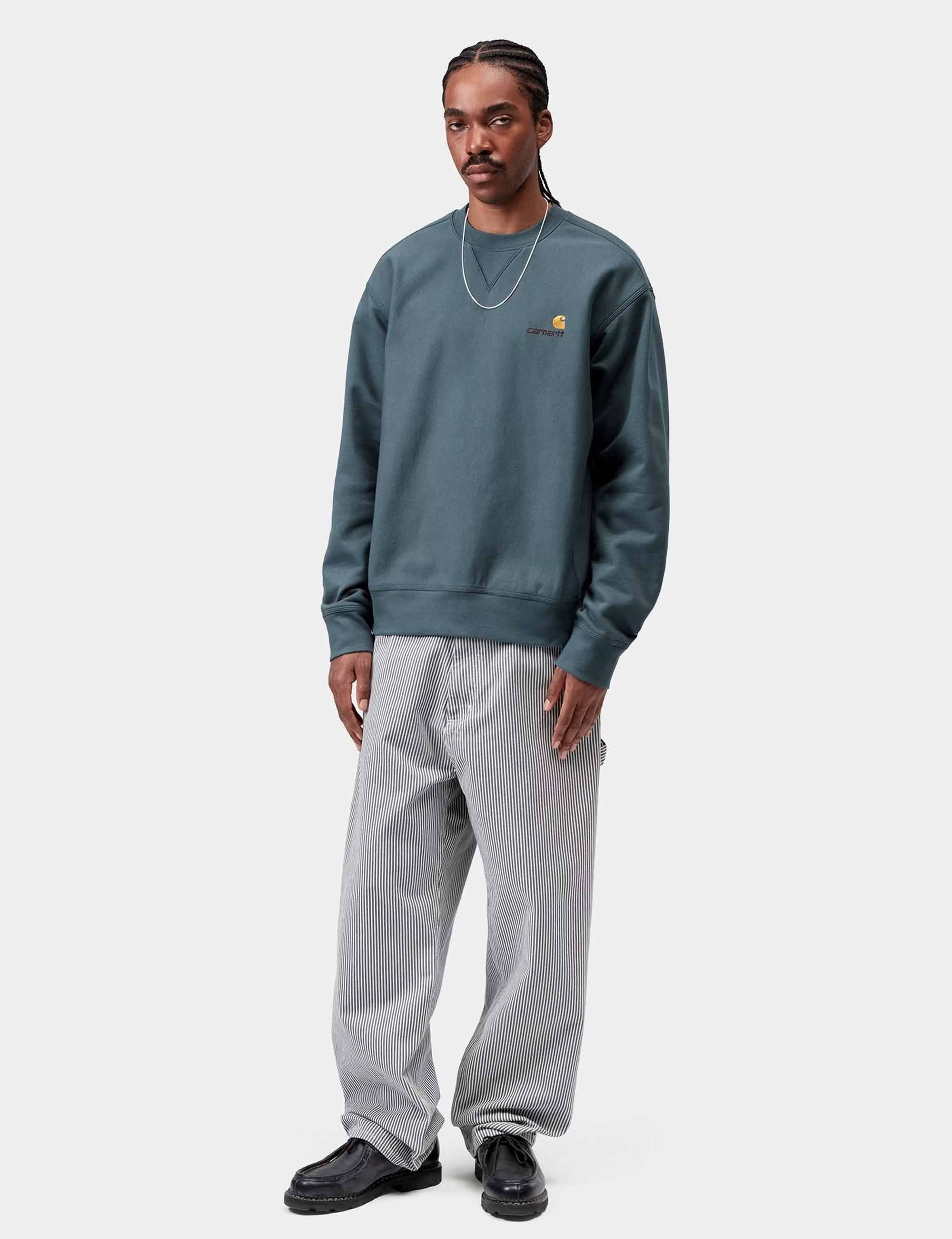 American Script Crew Sweat - Office Blue - Image 5