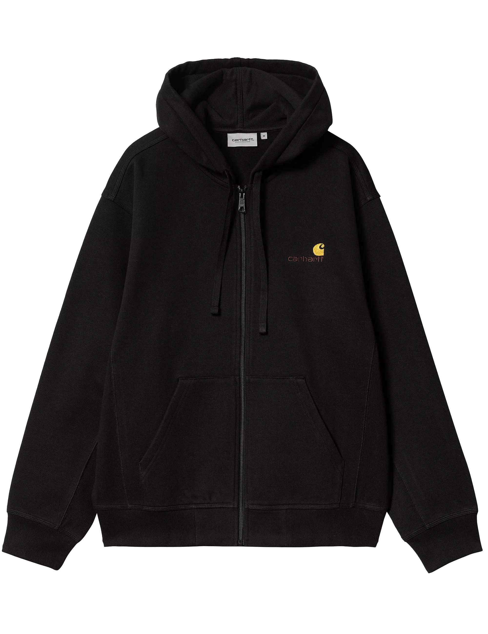 American Script Hooded Jacket - Black