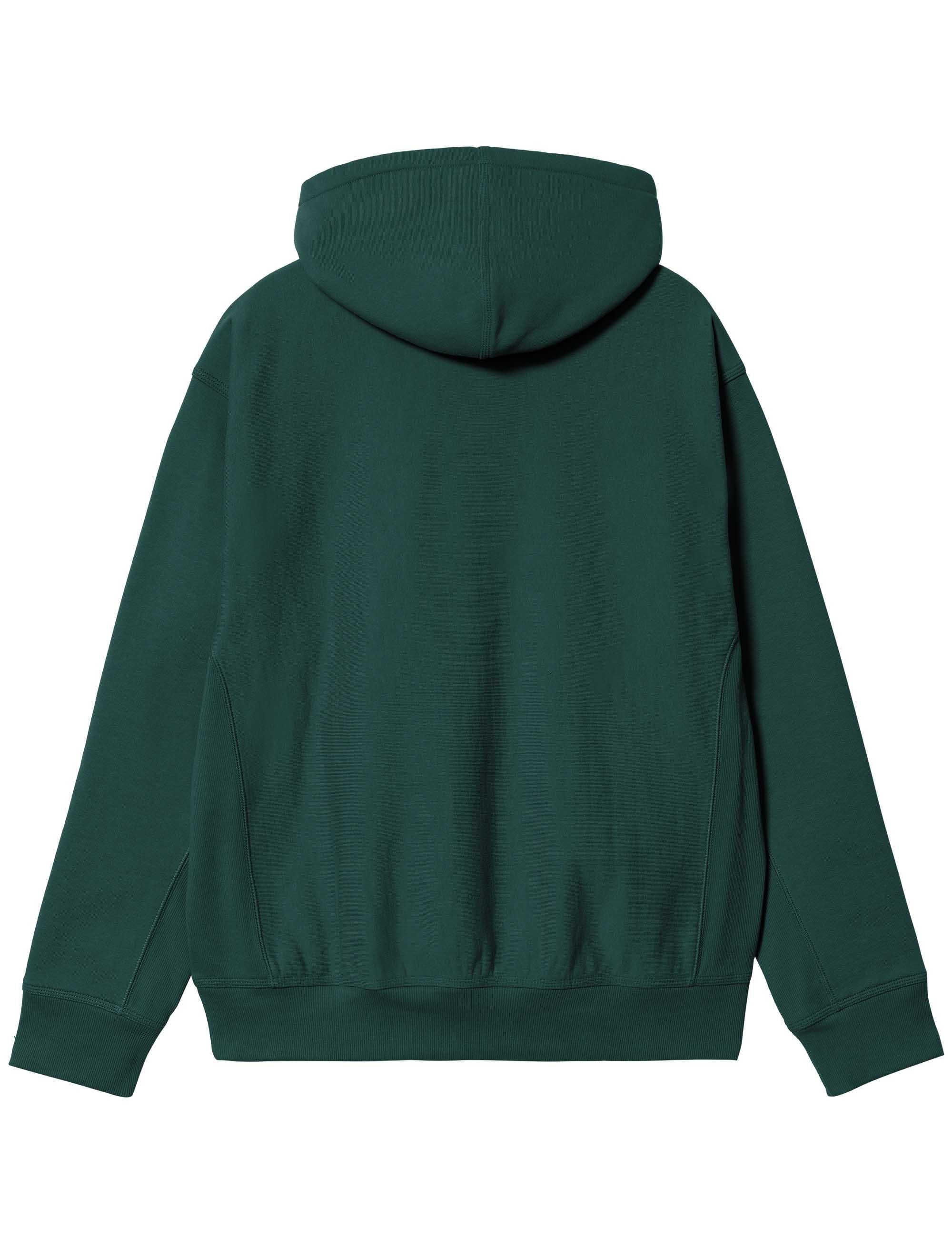 American Script Hooded Sweat - Dark Fir - Image 2