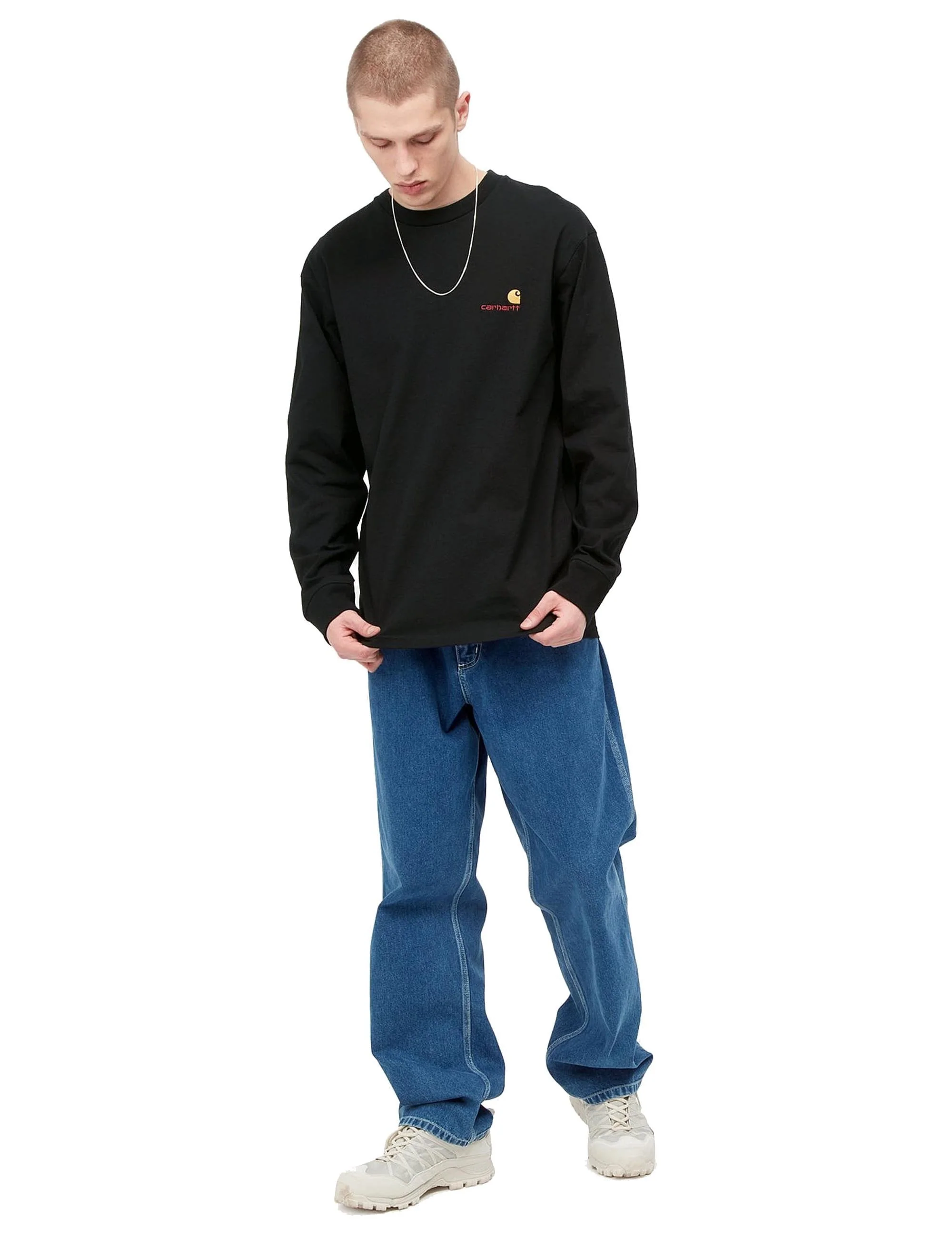 American Script Long Sleeve T-Shirt - Black - Image 6