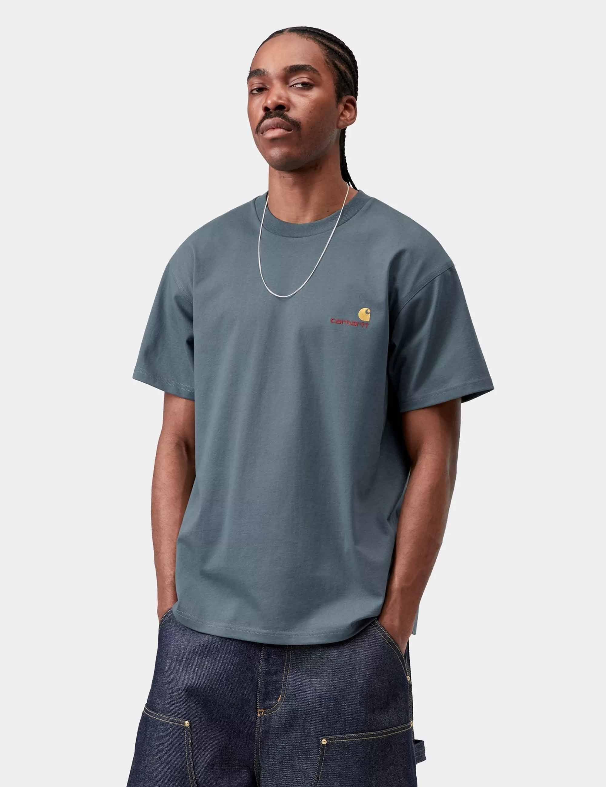 American Script T-Shirt - Office Blue - Image 2