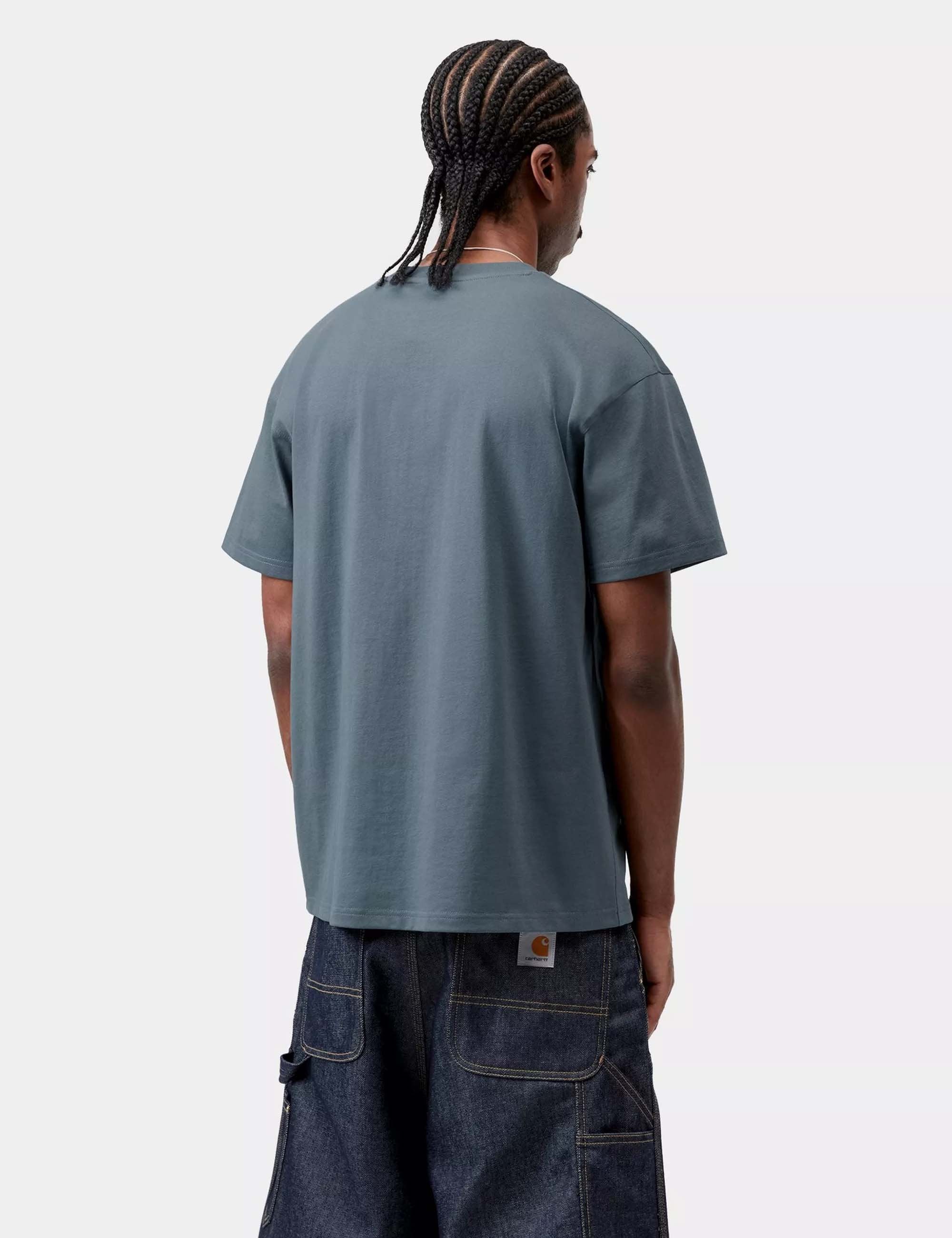 American Script T-Shirt - Office Blue - Image 4