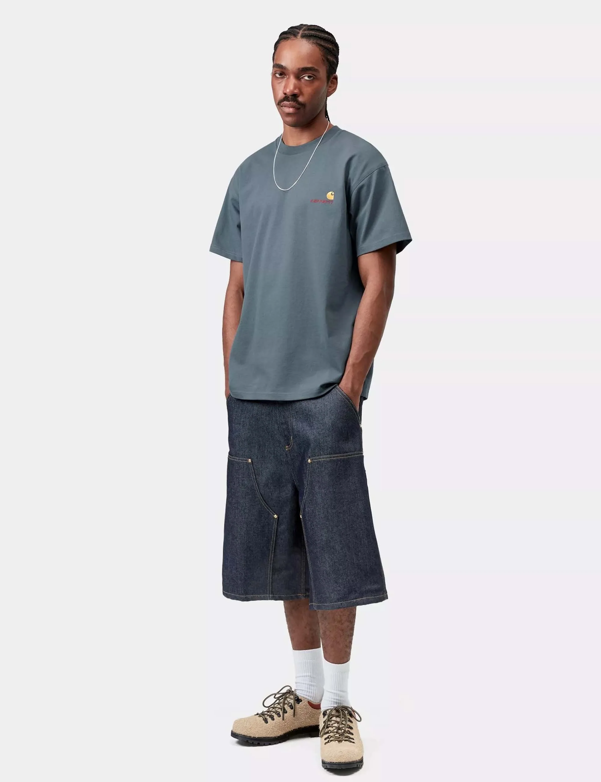 American Script T-Shirt - Office Blue - Image 5