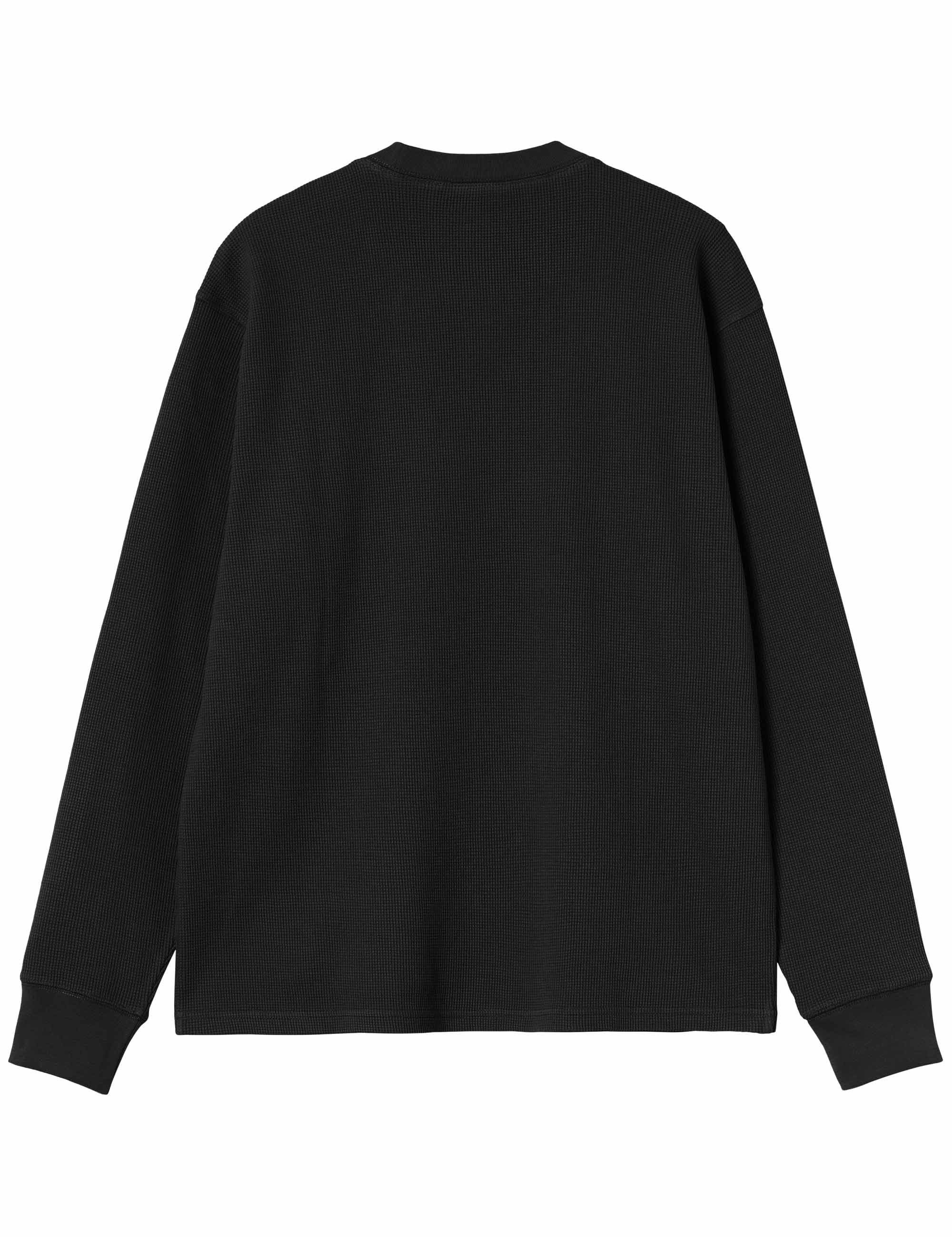 Eightynine Long Sleeve Waffle T-Shirt - Black/White - Image 2