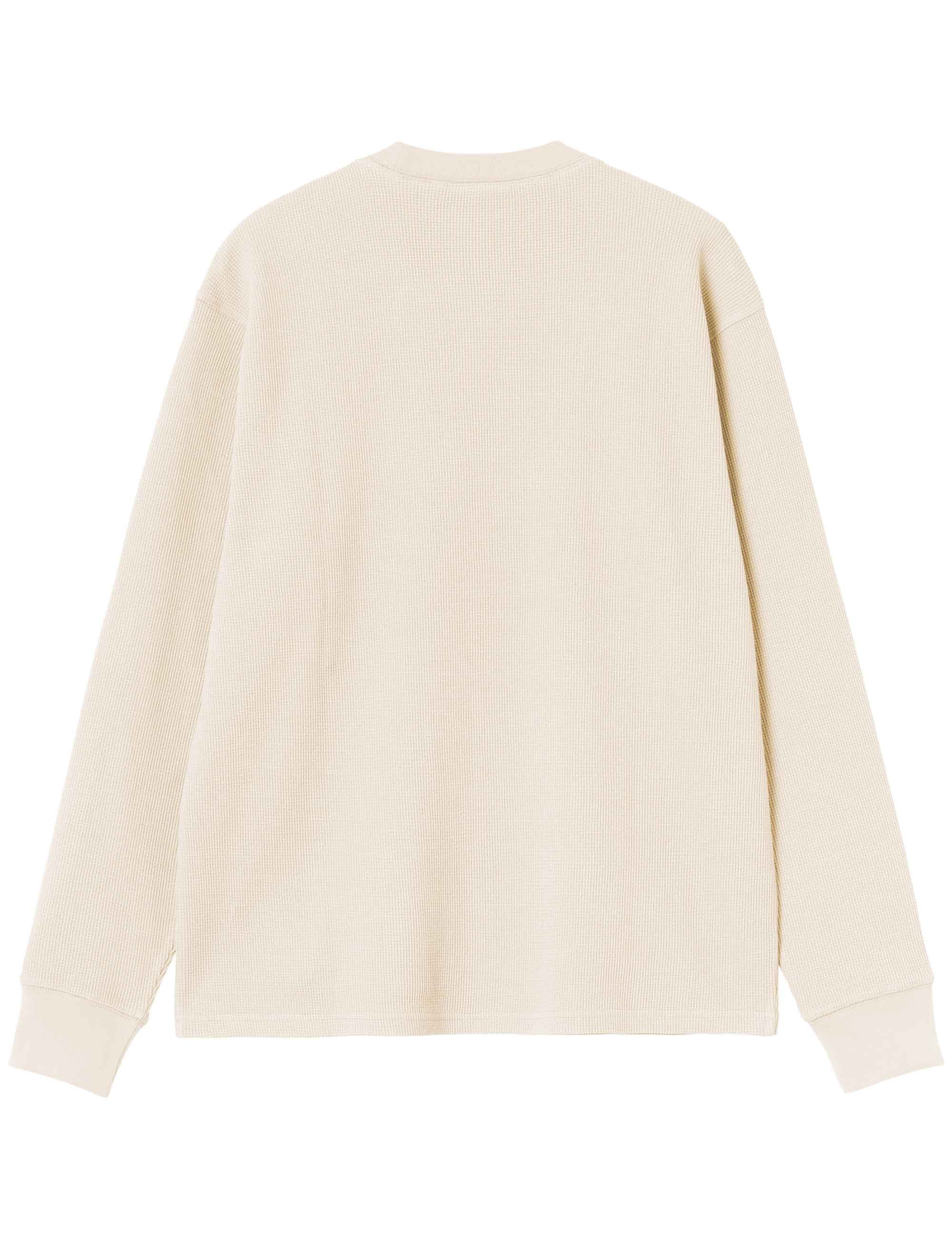 Eightynine Long Sleeve Waffle T-Shirt - Natural/Black - Image 2