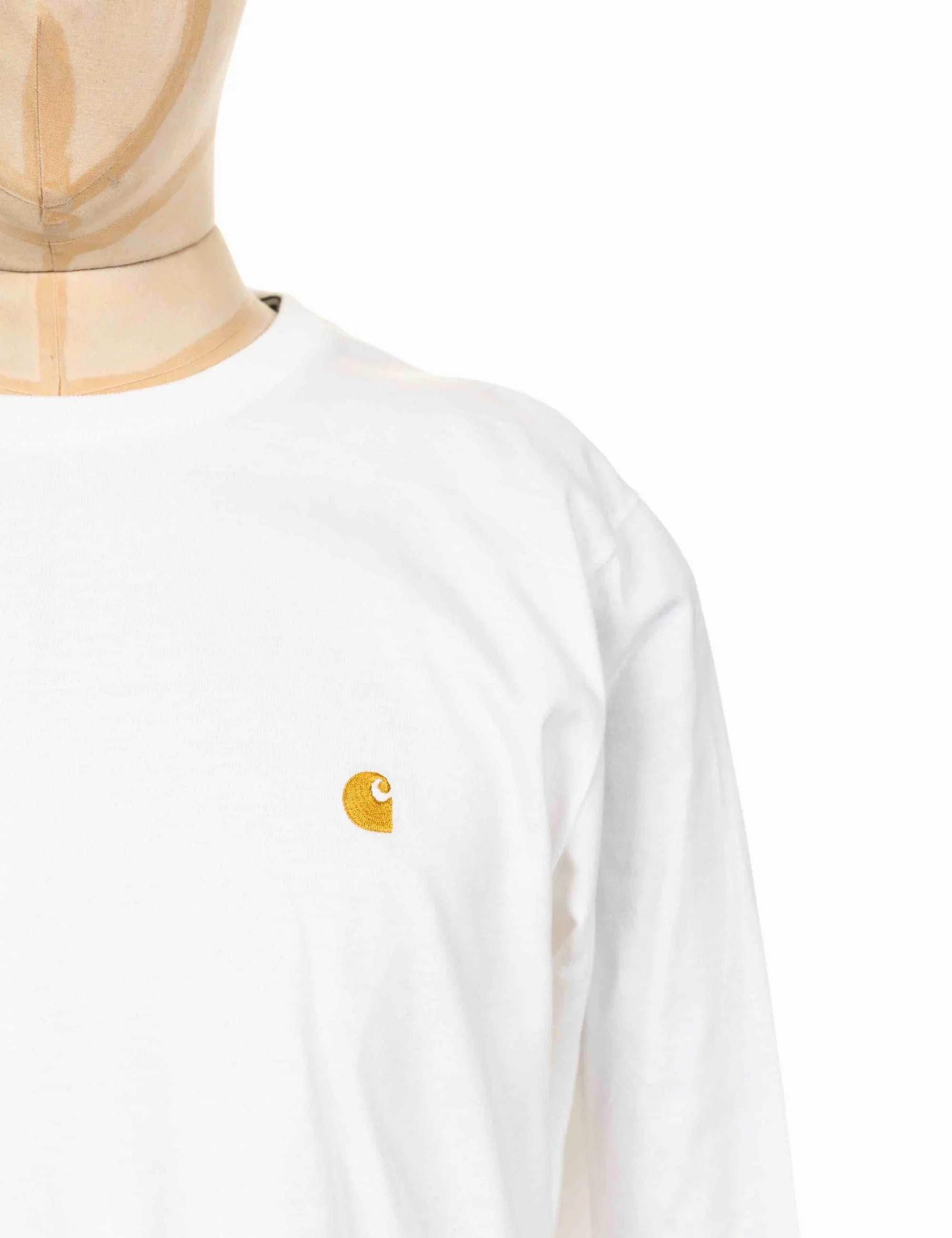 Chase Long Sleeve T-Shirt - White/Gold - Image 5