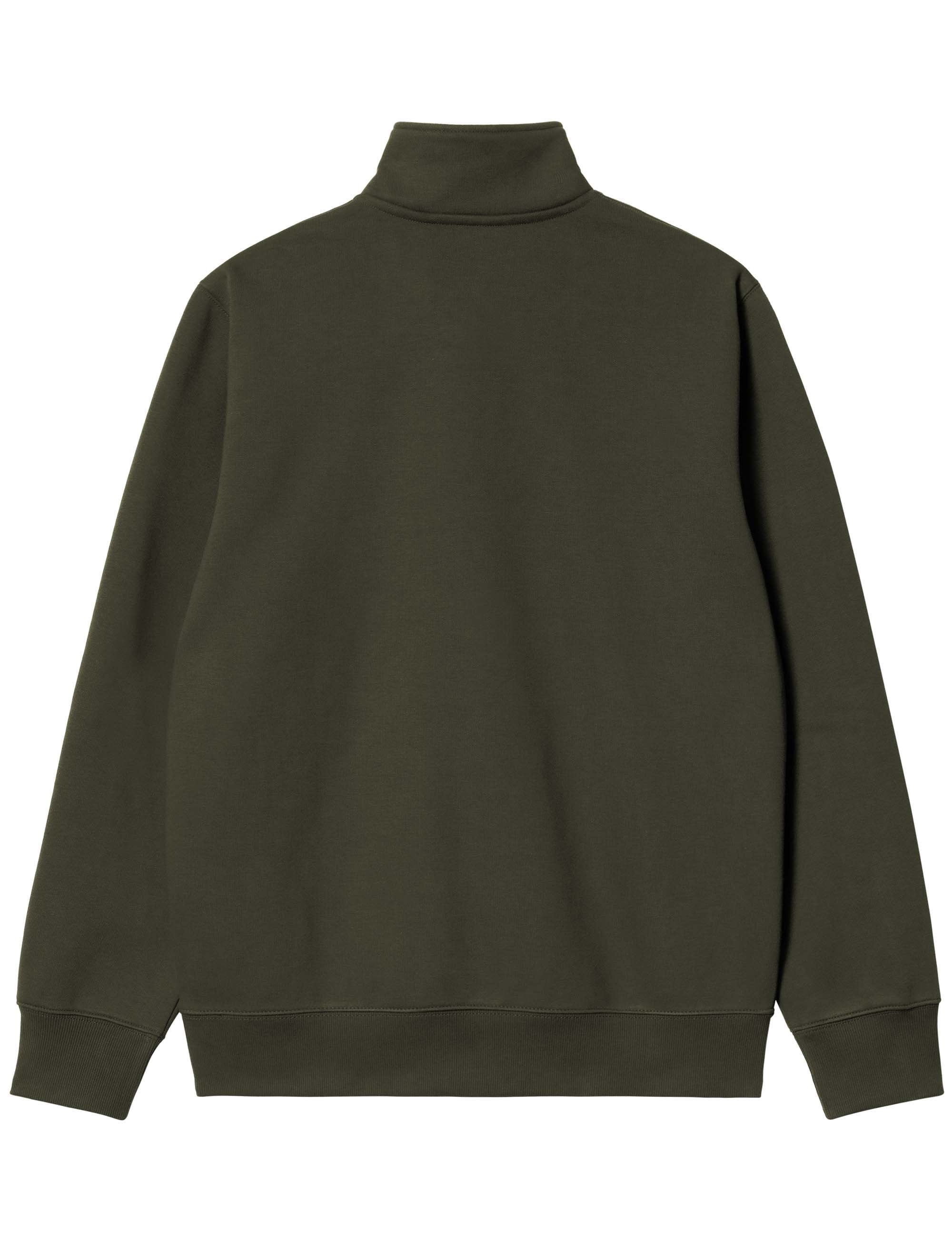 Chase Zip Neck Sweat - Olive/Gold - Image 2