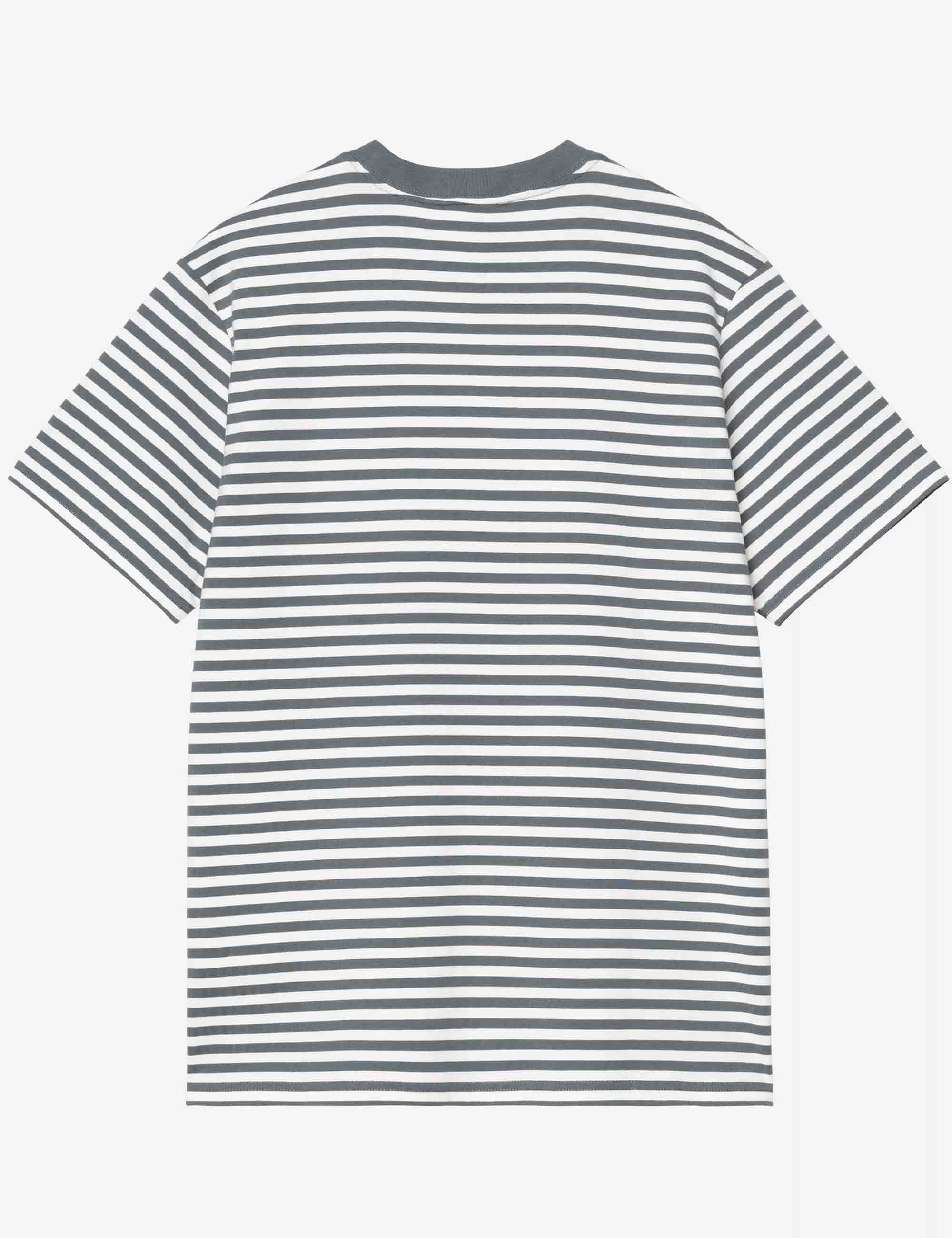 Ezra Pocket T-Shirt - Ezra Stripe, Cozy Blue/Wax - Image 2